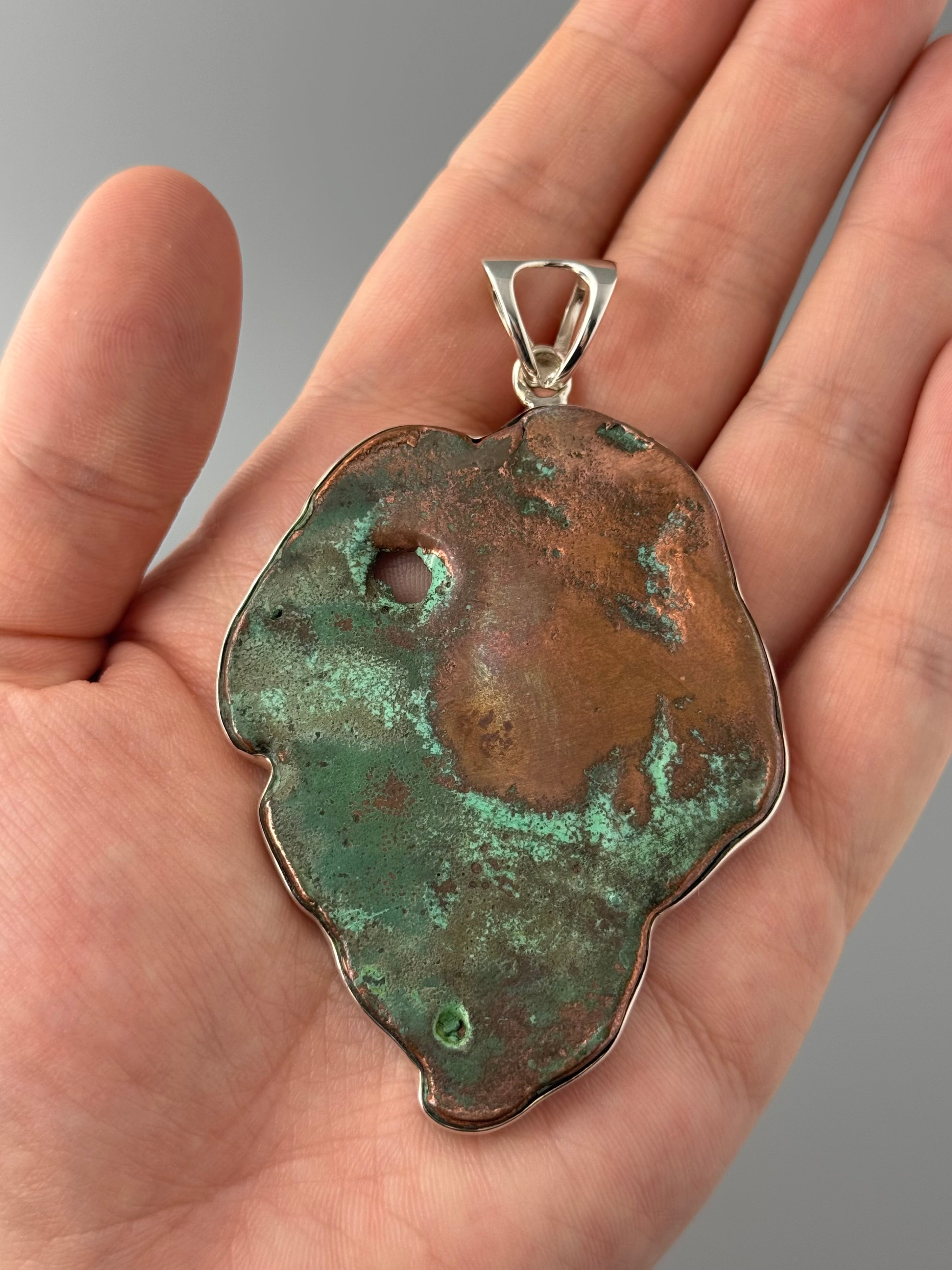 •COPPER FREEFORM - 2• sterling silver pendant