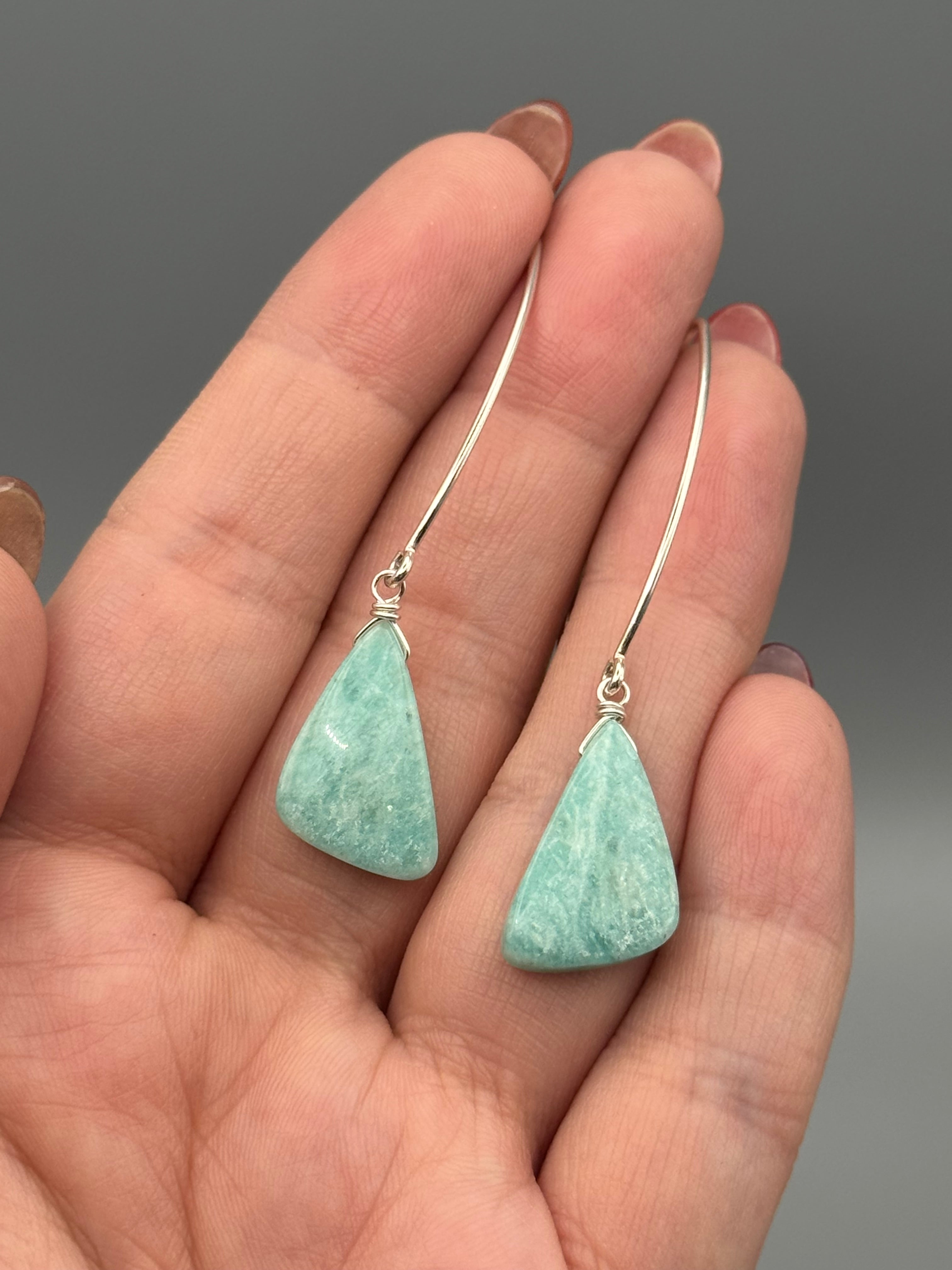 •STRAY• amazonite wing + silver earrings