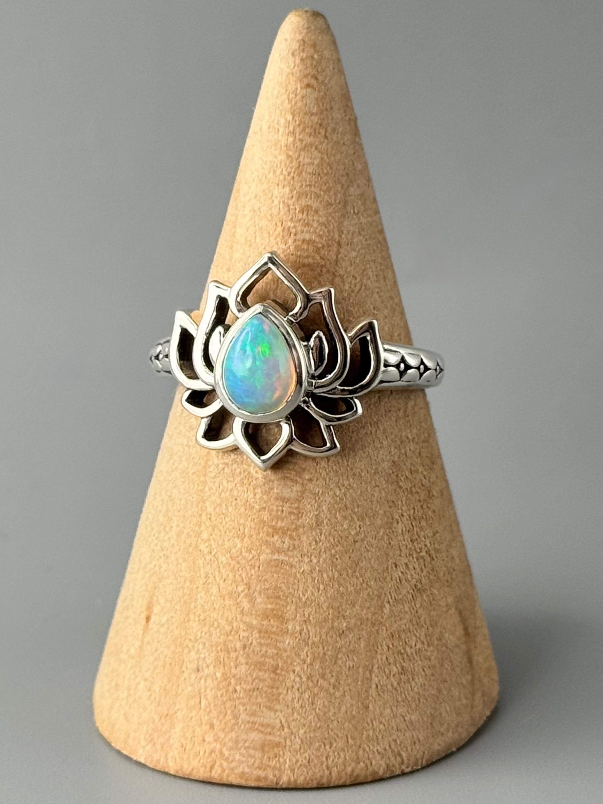 •ETHIOPIAN OPAL - LOTUS• sterling silver ring (various sizes)