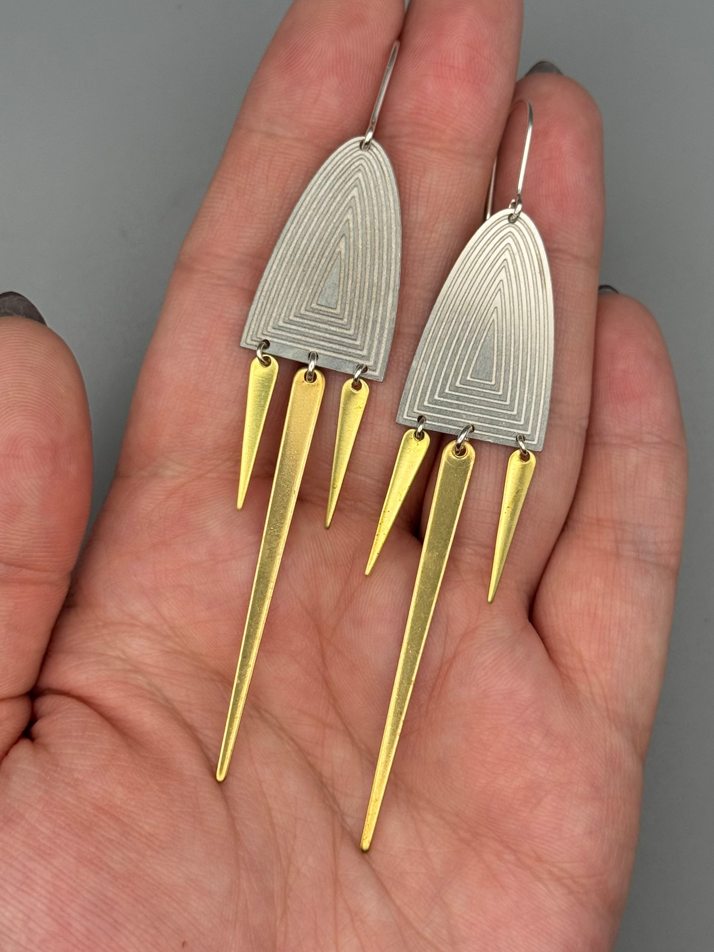 •PORTAL CASCADE• mixed metal dangle earrings