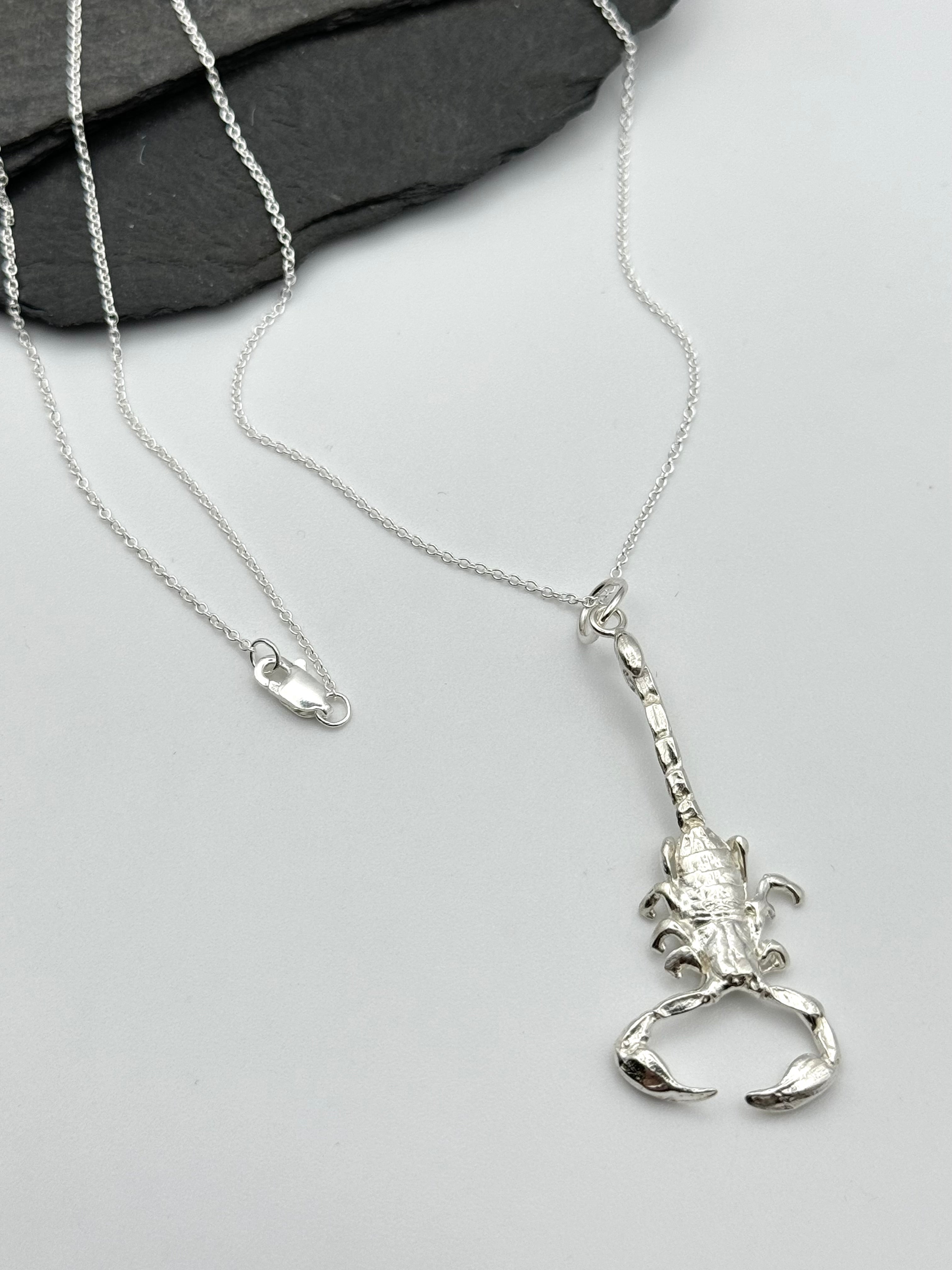•SCORPION CAST• silver necklace