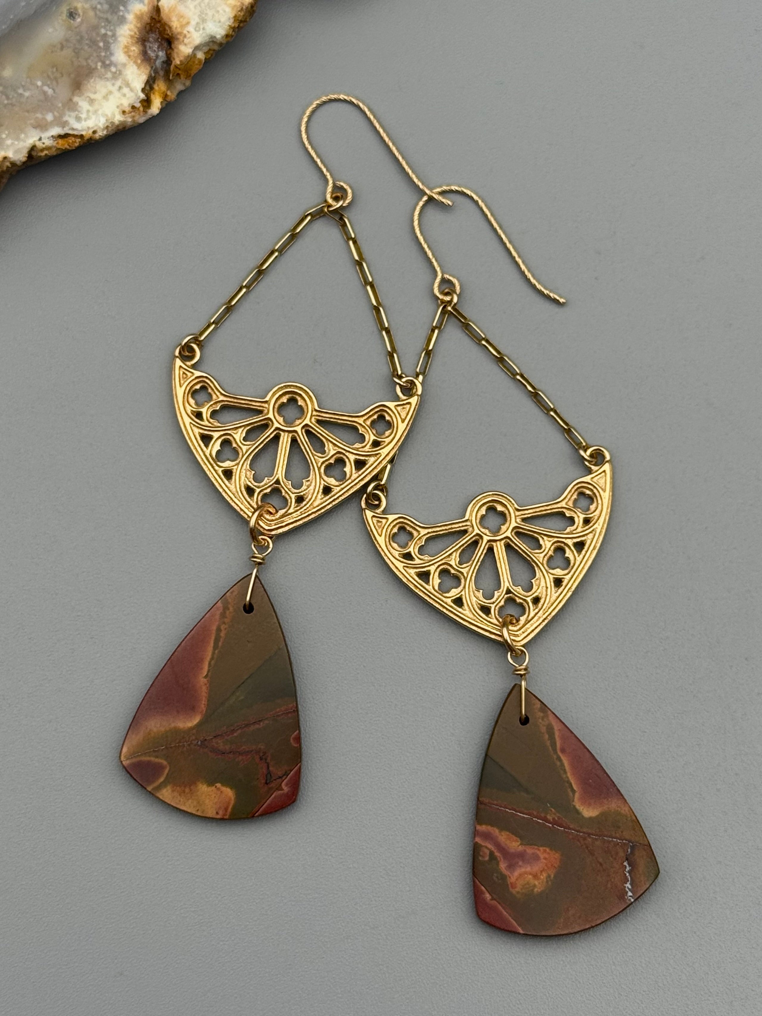 •SAGRADA• red creek jasper + gold earrings