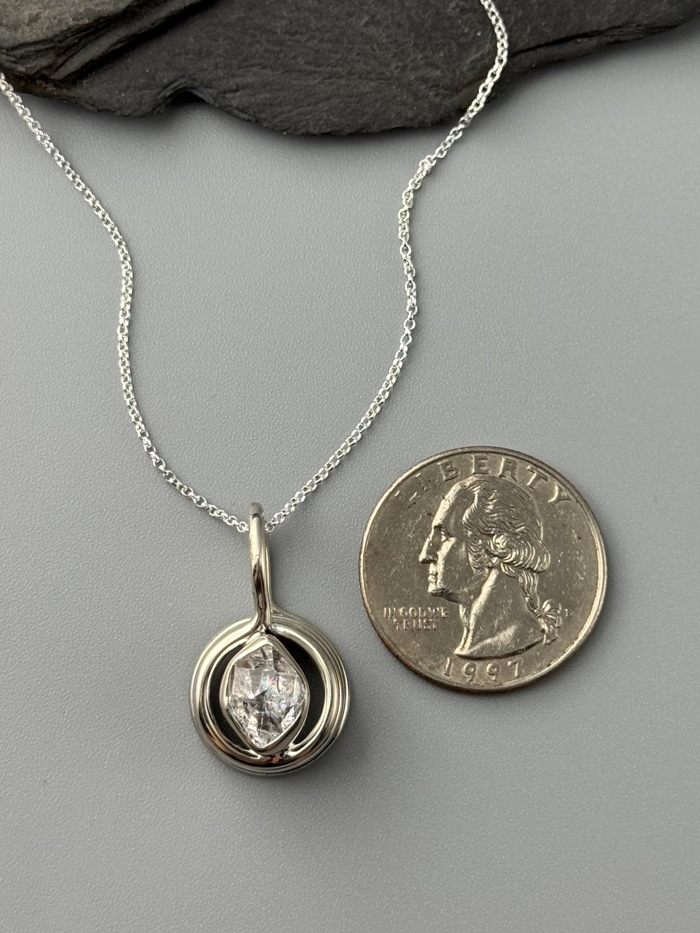 •HERKIMER - COIL• sterling silver necklace (18" long)