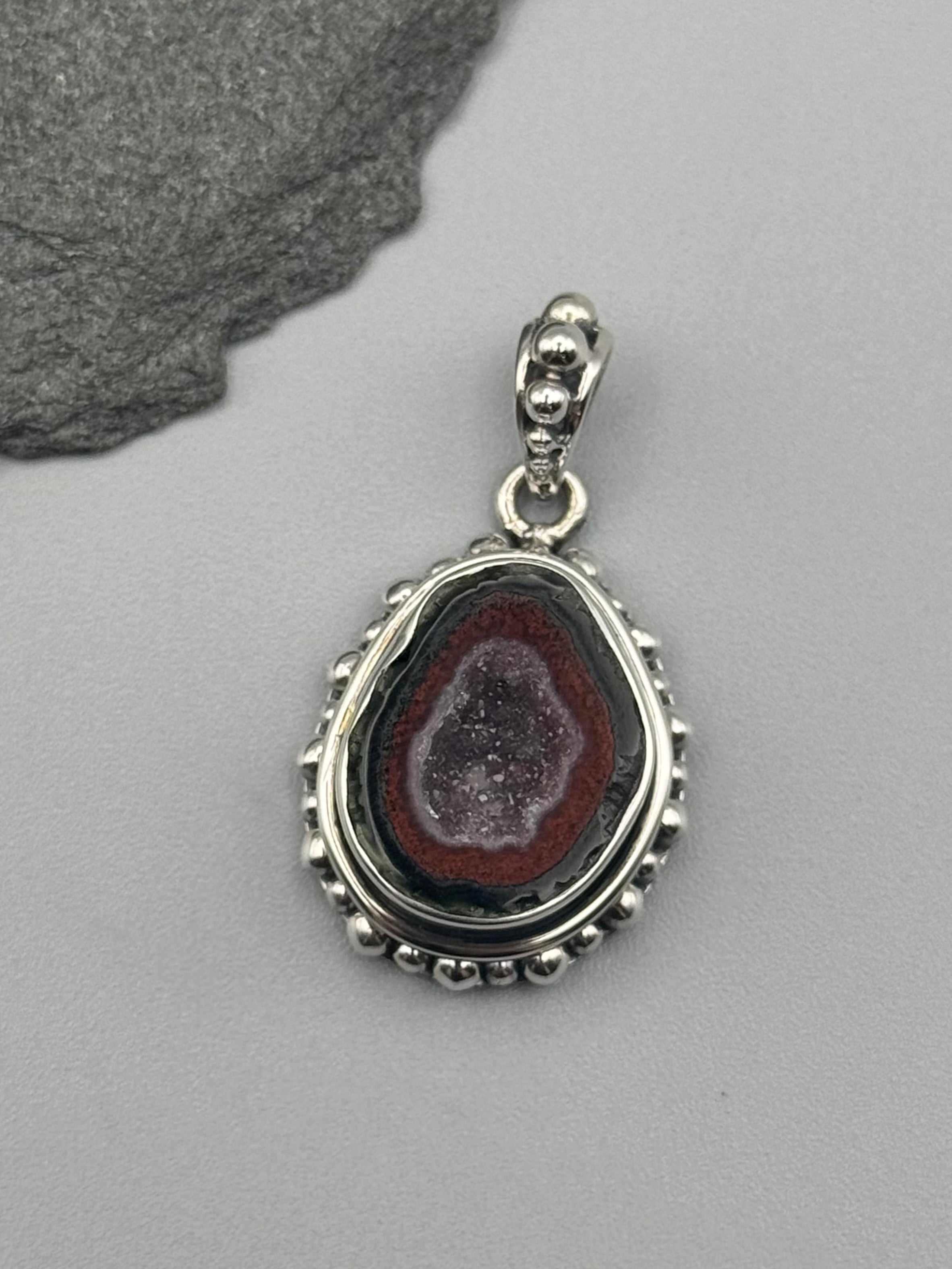 •COCONUT DRUZY - DOTTED FREEFORM 1• sterling silver pendant