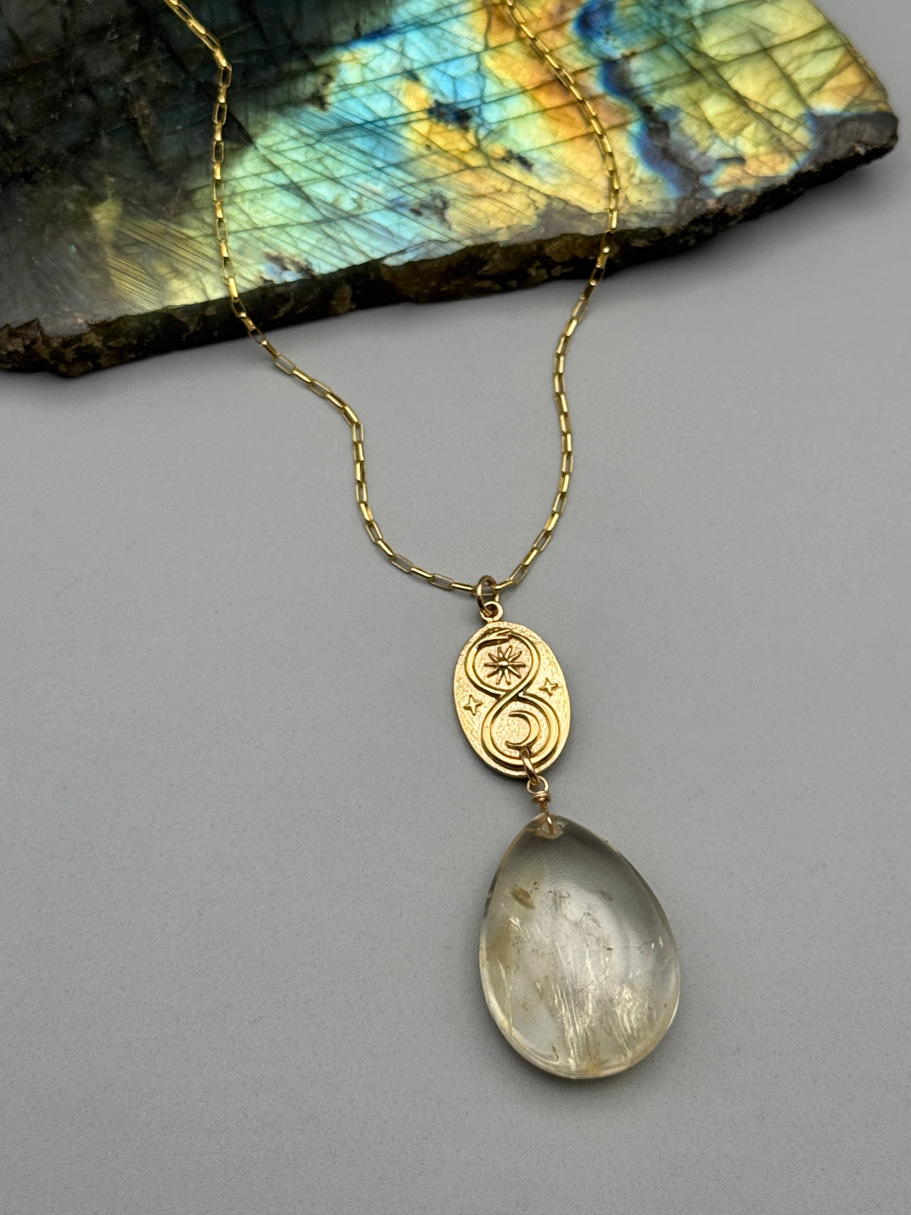 •NĀGA• citrine + gold necklace (18"-20" long)