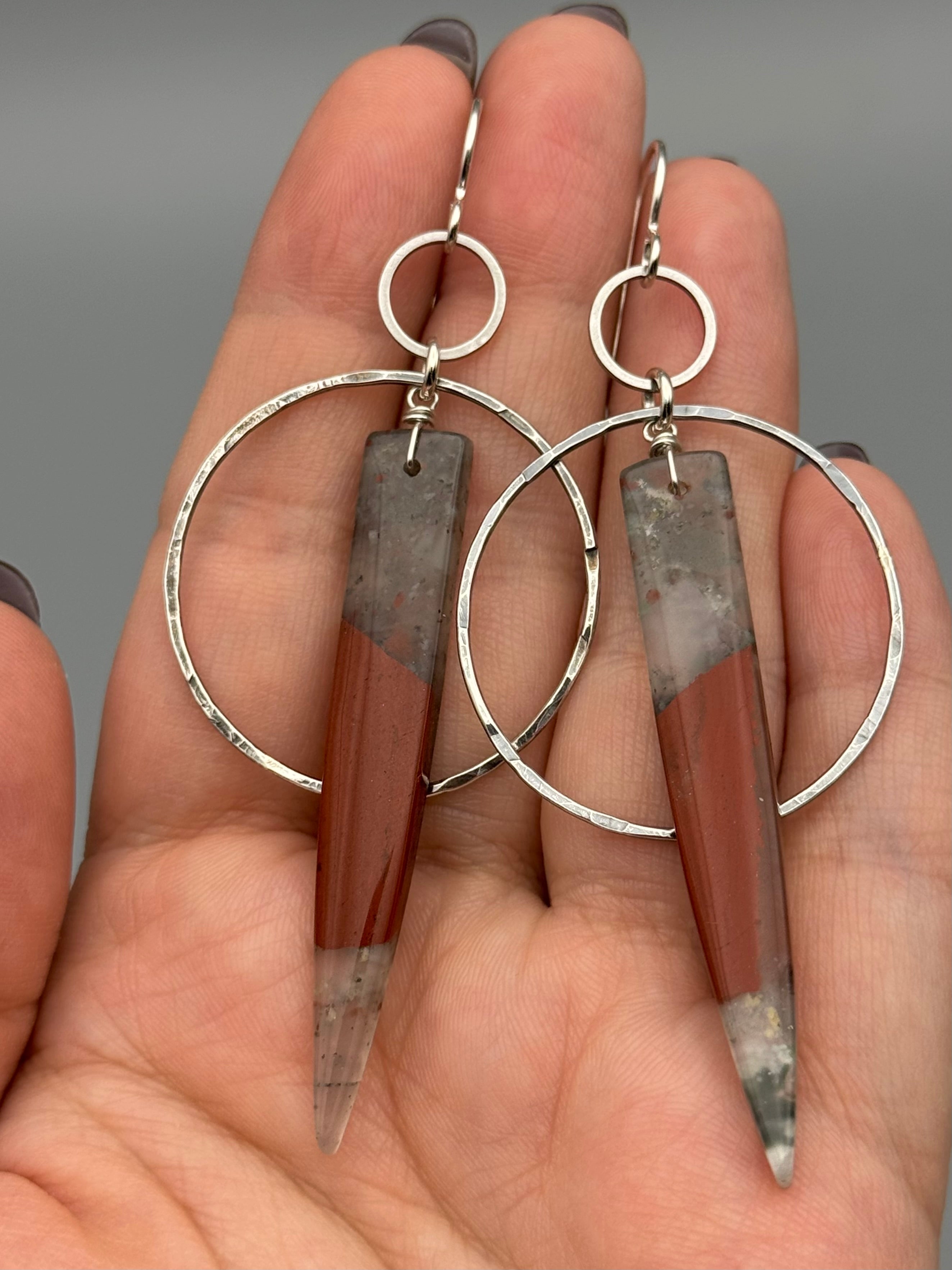 •EQUA-ORBIT• bloodstone + silver earrings