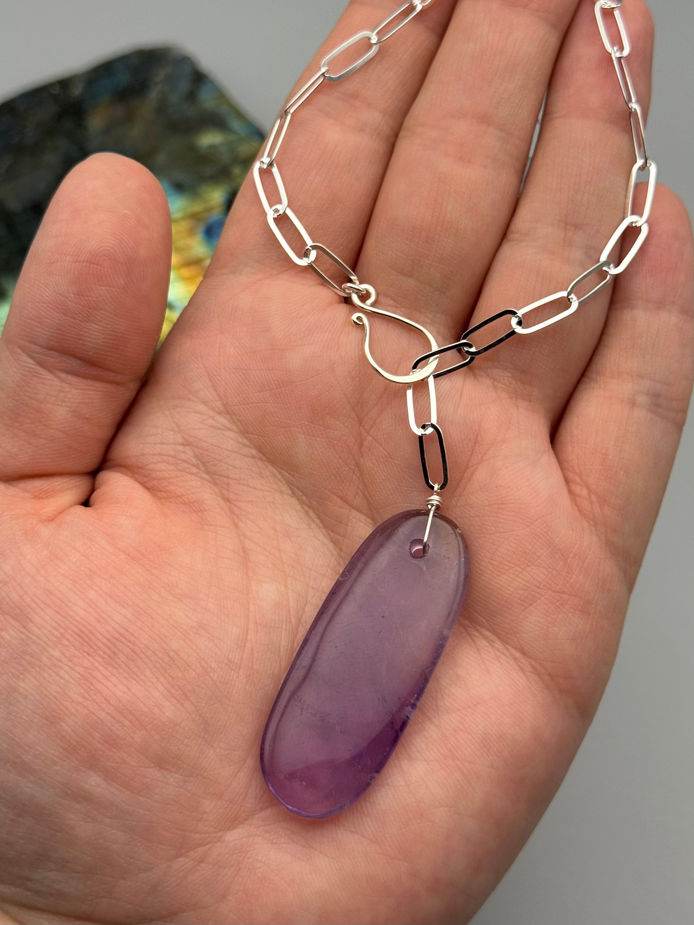 •LINKED• ametrine + silver necklace (ADJ to 19")