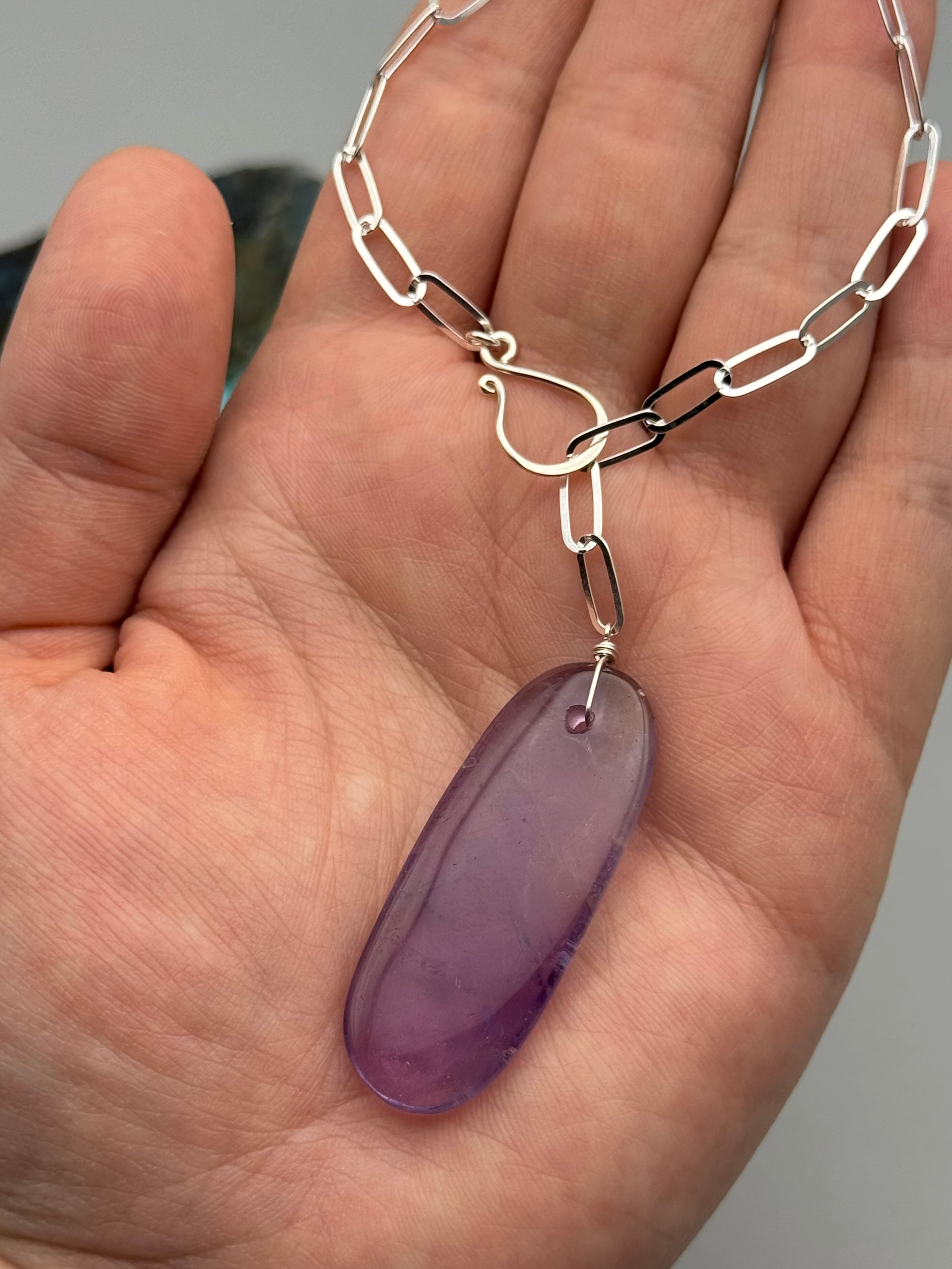 •LINKED• ametrine + silver necklace (ADJ to 19")