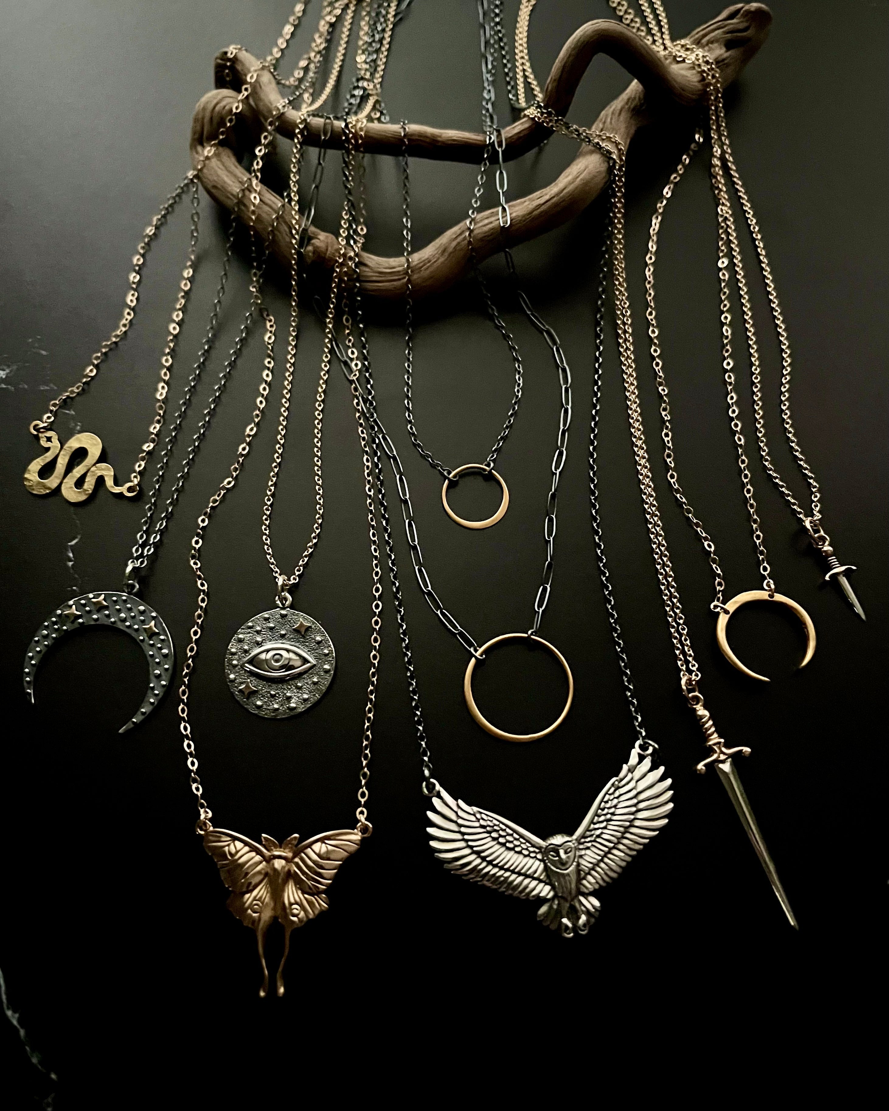 •COSMIC MOONRISE• mixed metal necklace