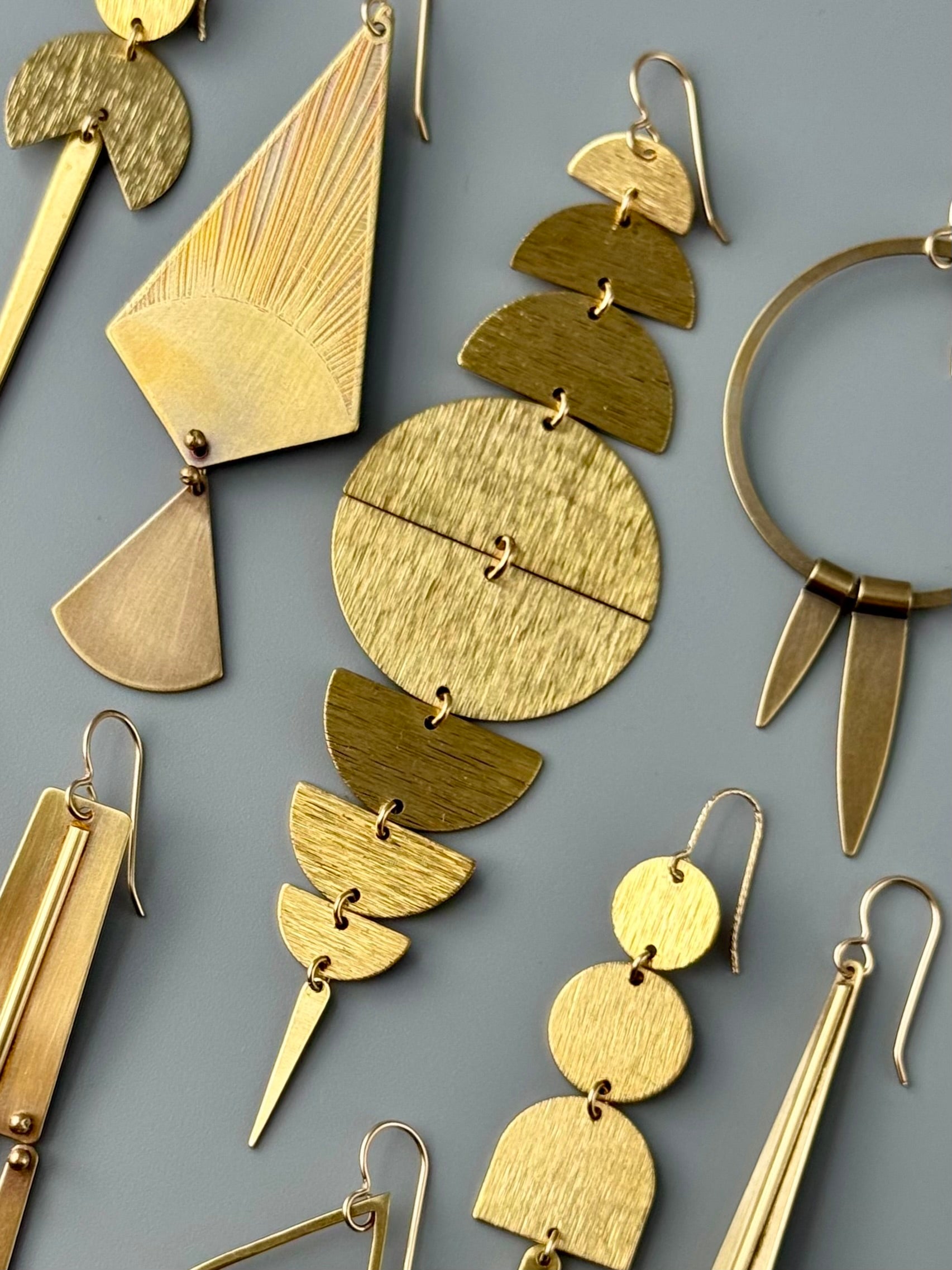 •MOON STACK - JUMBO• gold dangle earrings