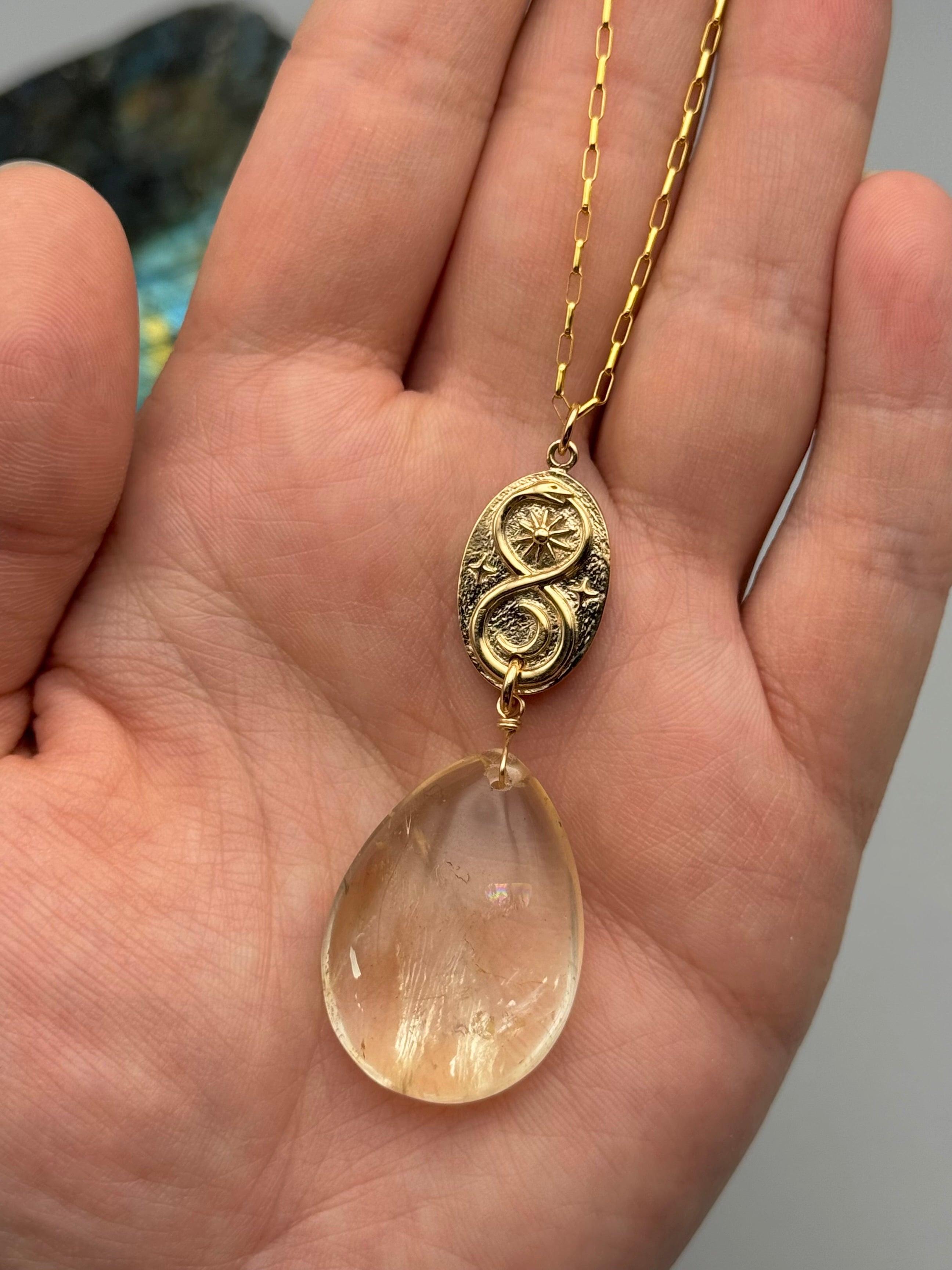 •NĀGA• citrine + gold necklace (18"-20" long)