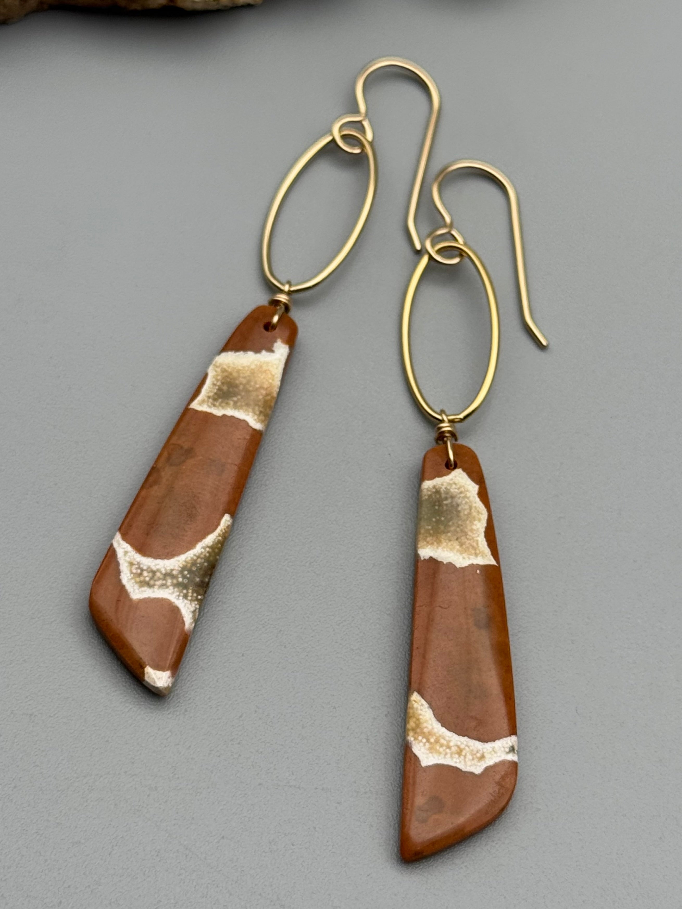 •IO• jasper wing + gold earrings