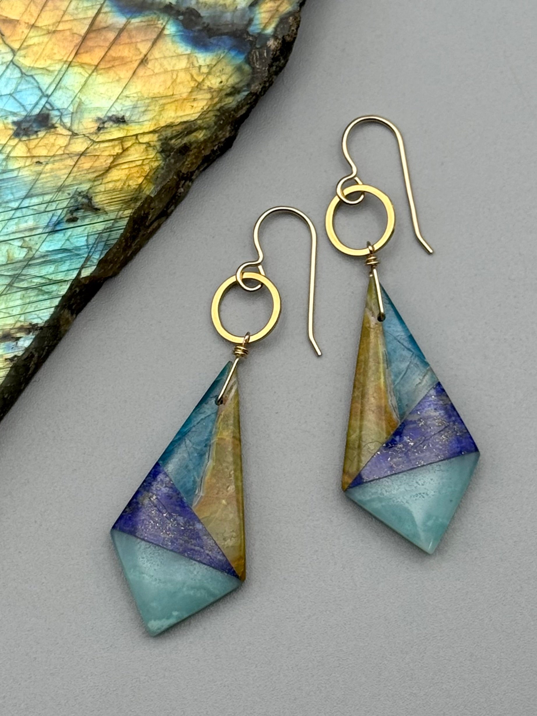 •LUNA• intarsia + gold earrings