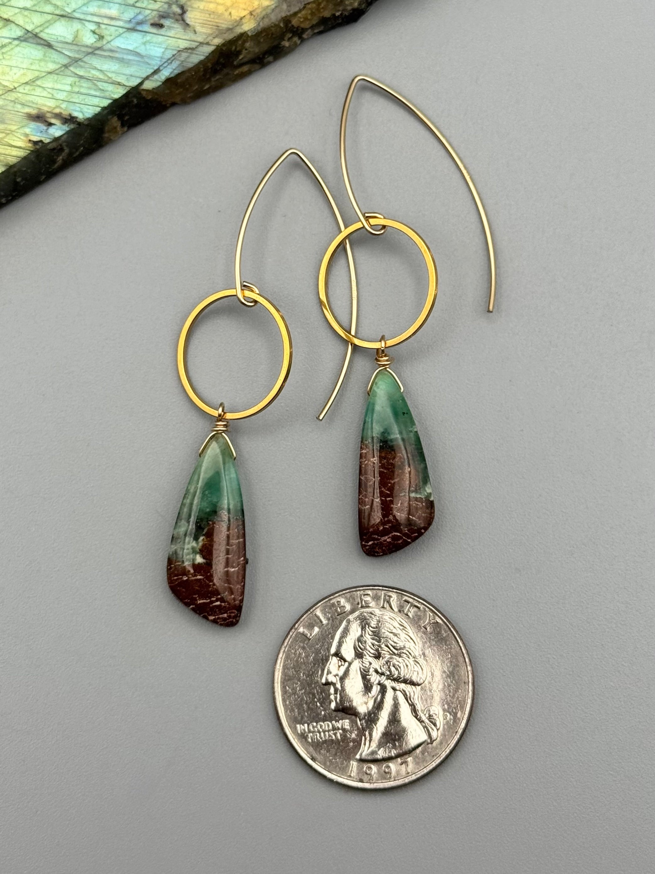 •LUNA• chrysoprase + gold earrings