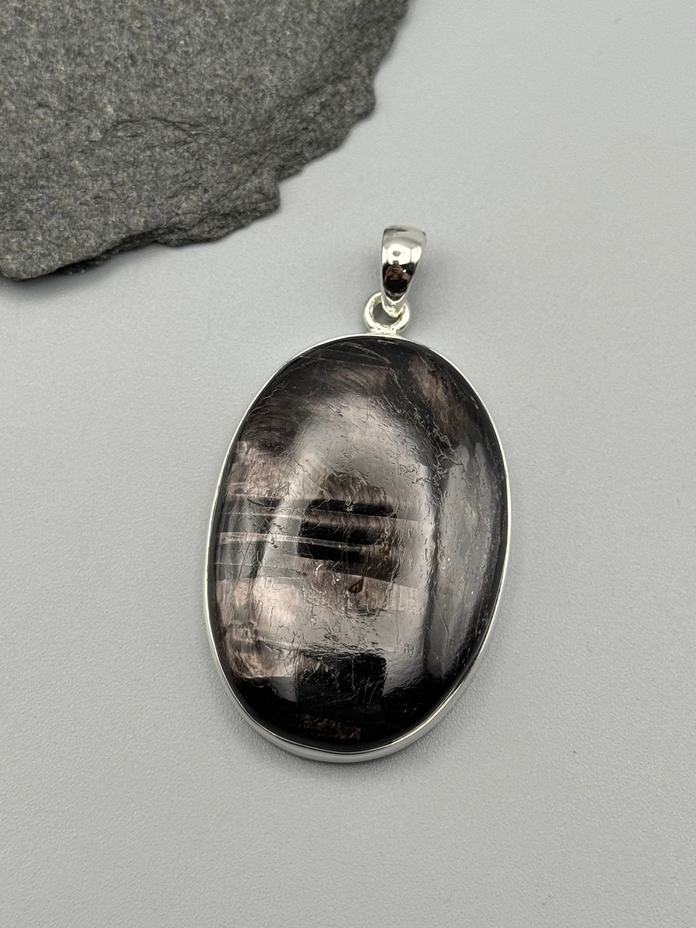 •HYPERSTHENE - OVAL• sterling silver pendant
