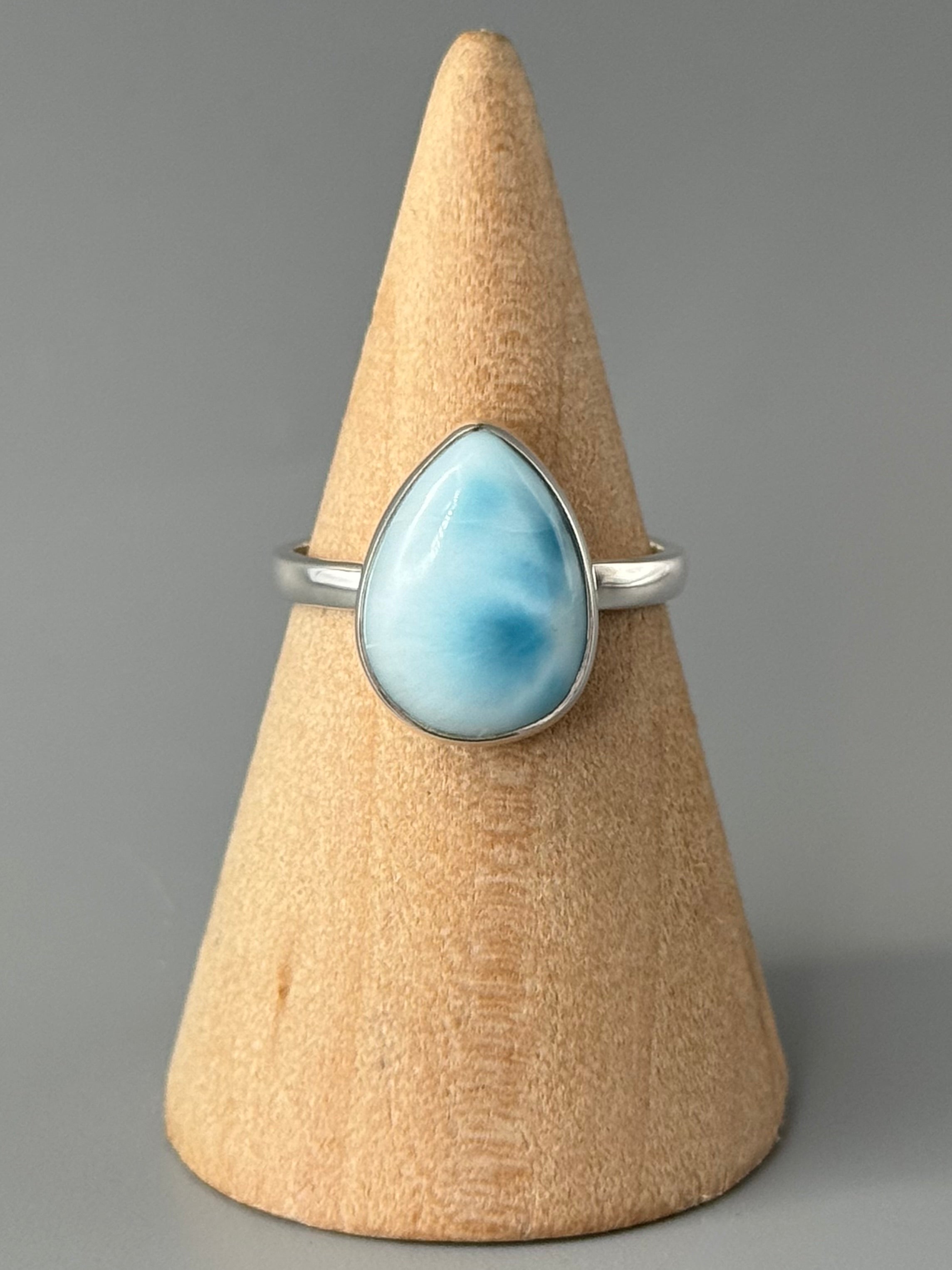 •LARIMAR - TEAR• sterling silver ring (size 7)