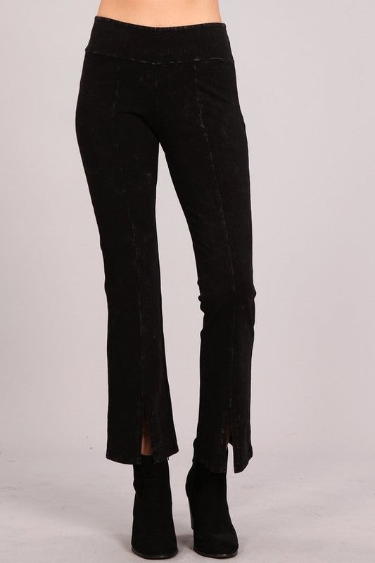 •KATE• cotton blend front slit pants (USA)