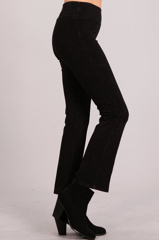 •KATE• cotton blend front slit pants (USA)