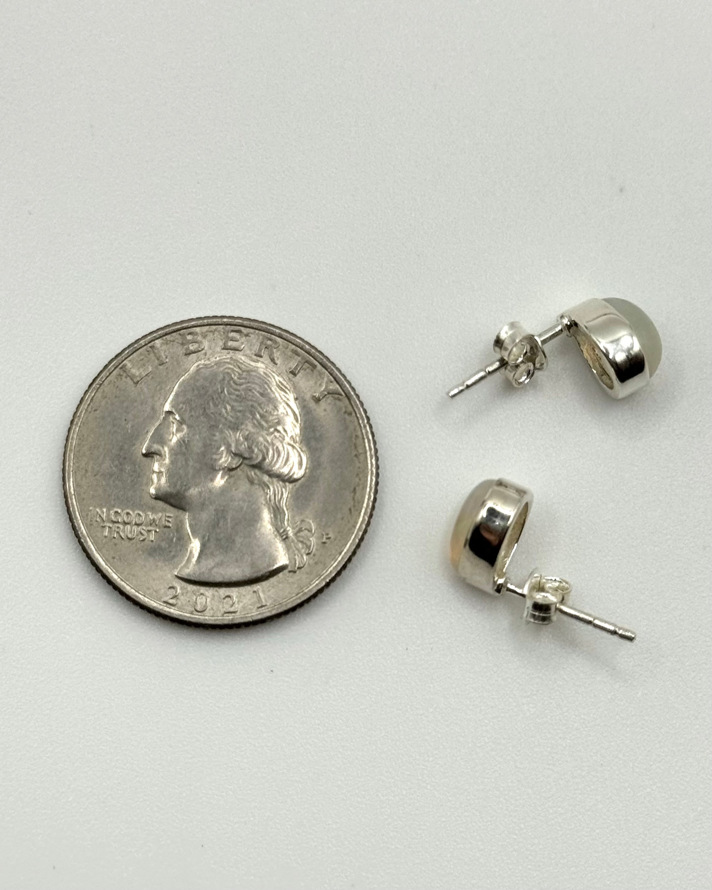 •ETHIOPIAN OPAL - LIL' TEARDROP• silver bezel set stud earrings