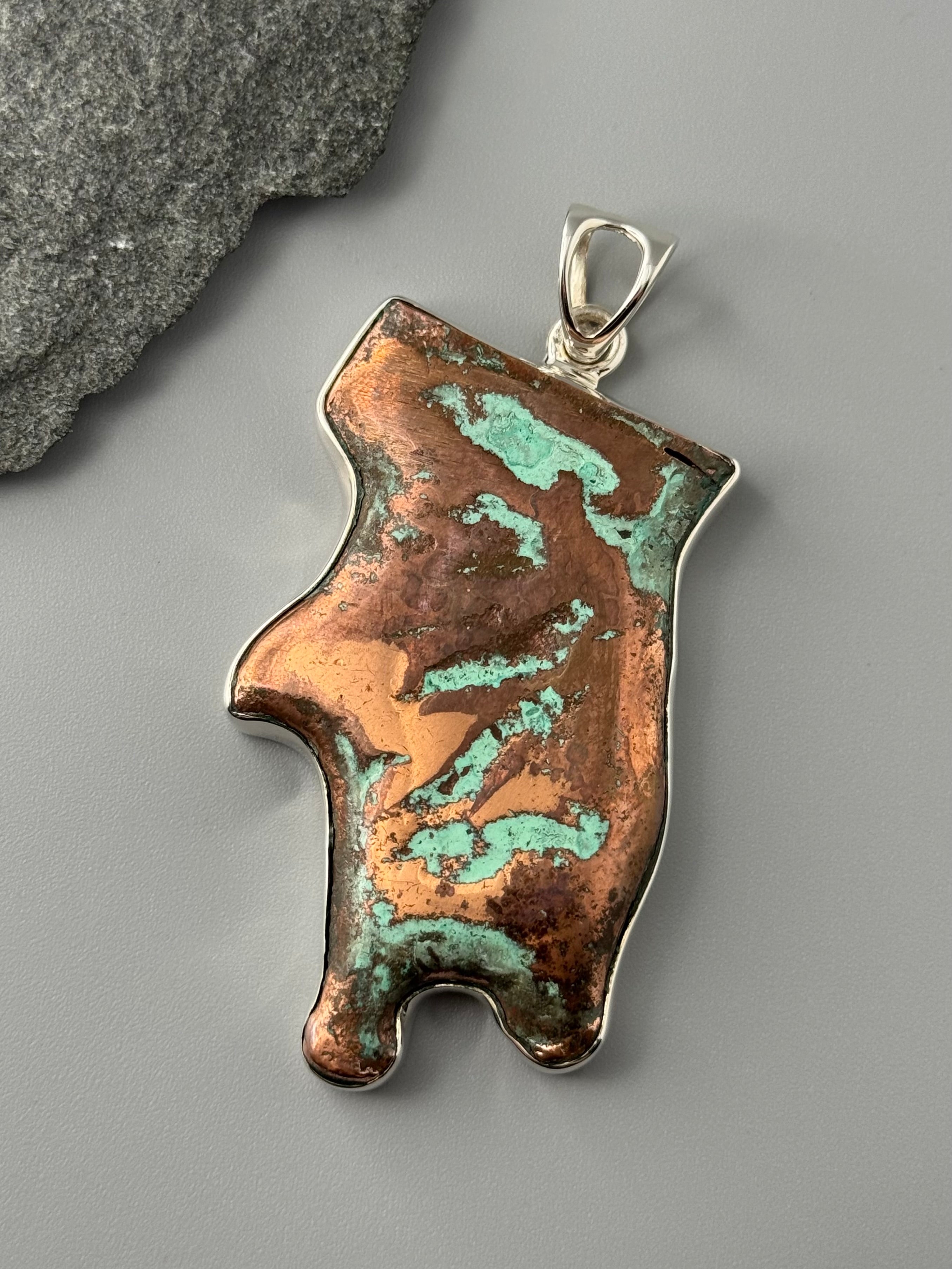 •COPPER FREEFORM - 1• sterling silver pendant