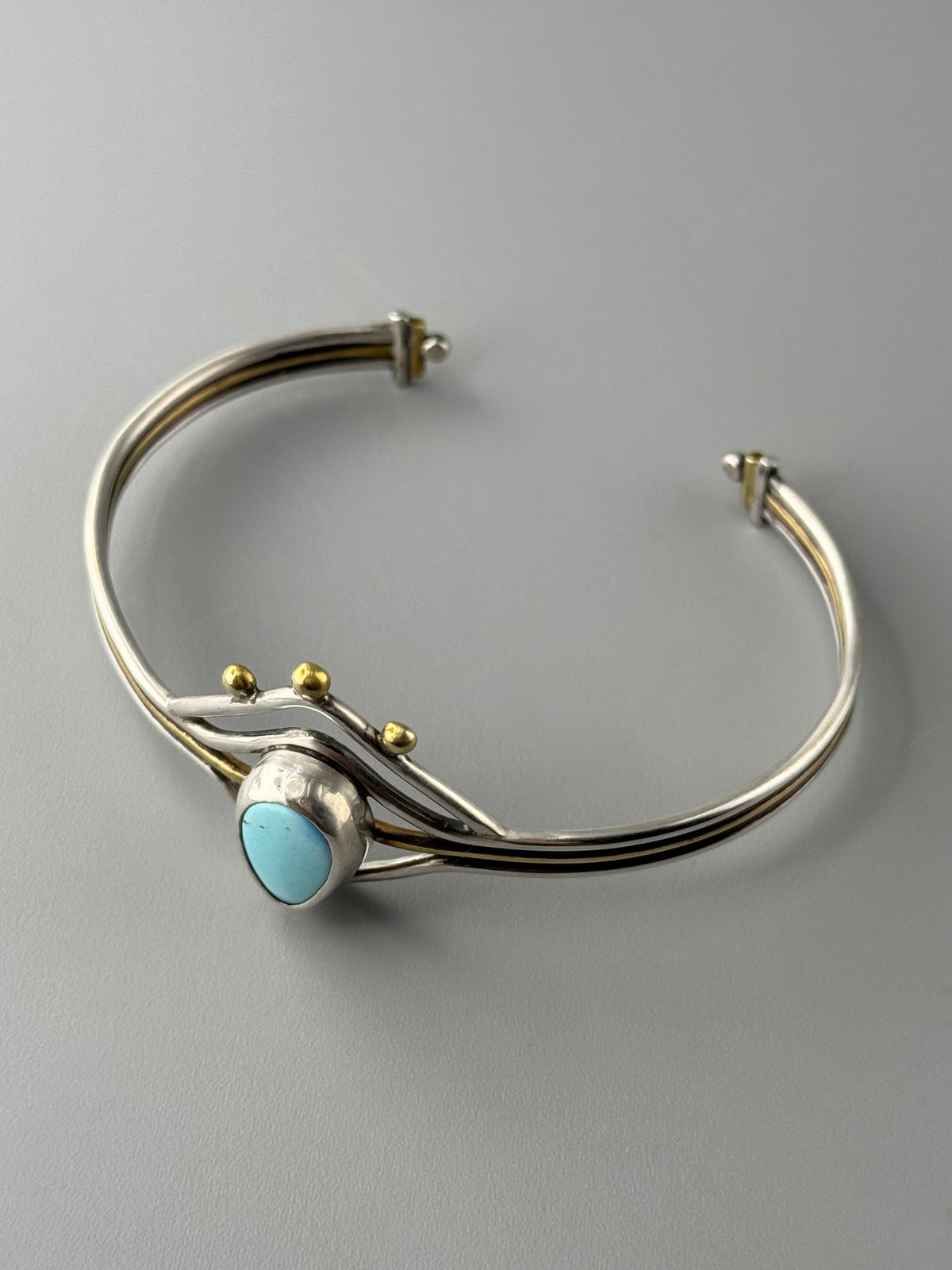 •GOLDEN HILL TURQUOISE• mixed metal cuff bracelet