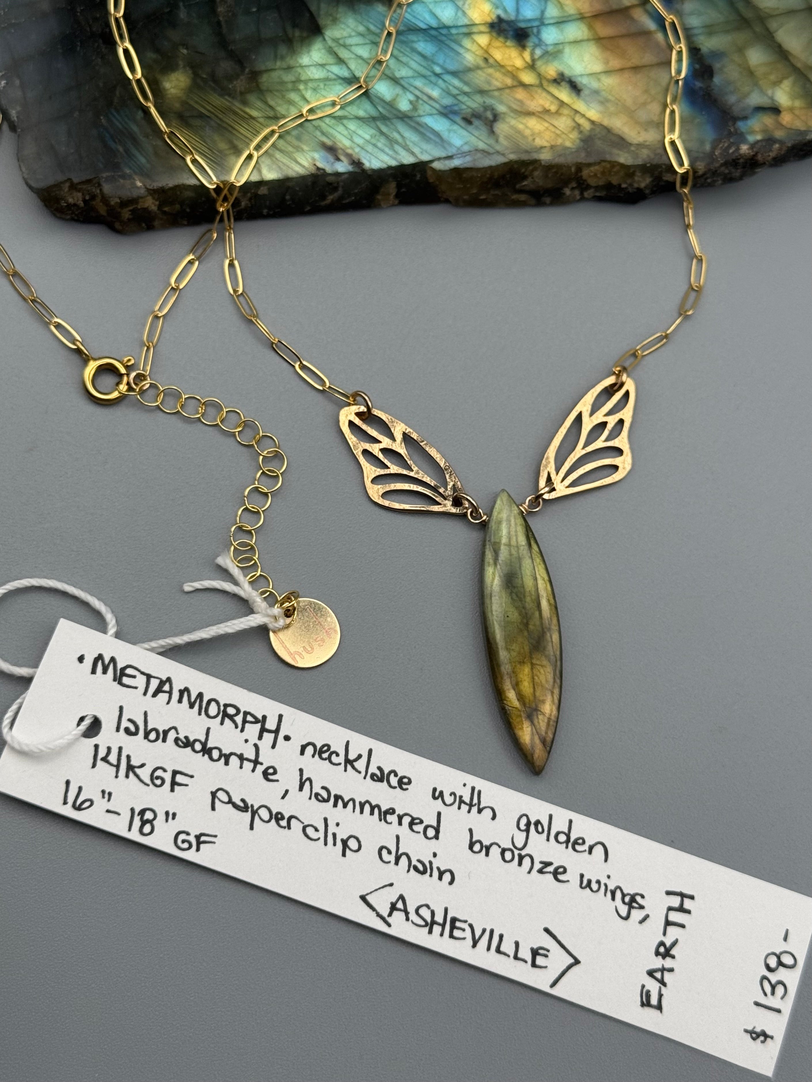 •METAMORPH• golden labradorite + gold necklace (16"-18" long)