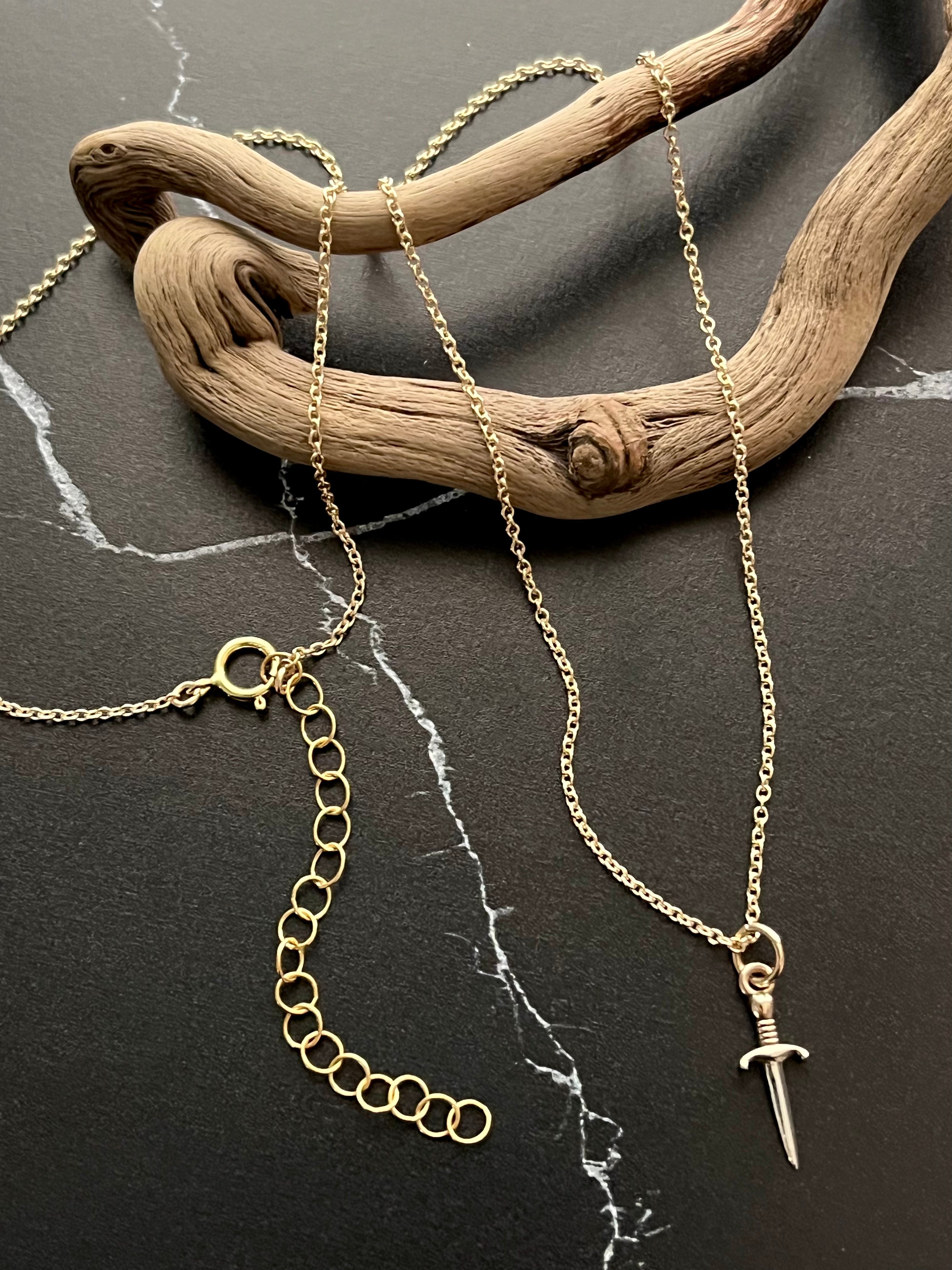 •LITTLE DAGGER• mixed metal necklace