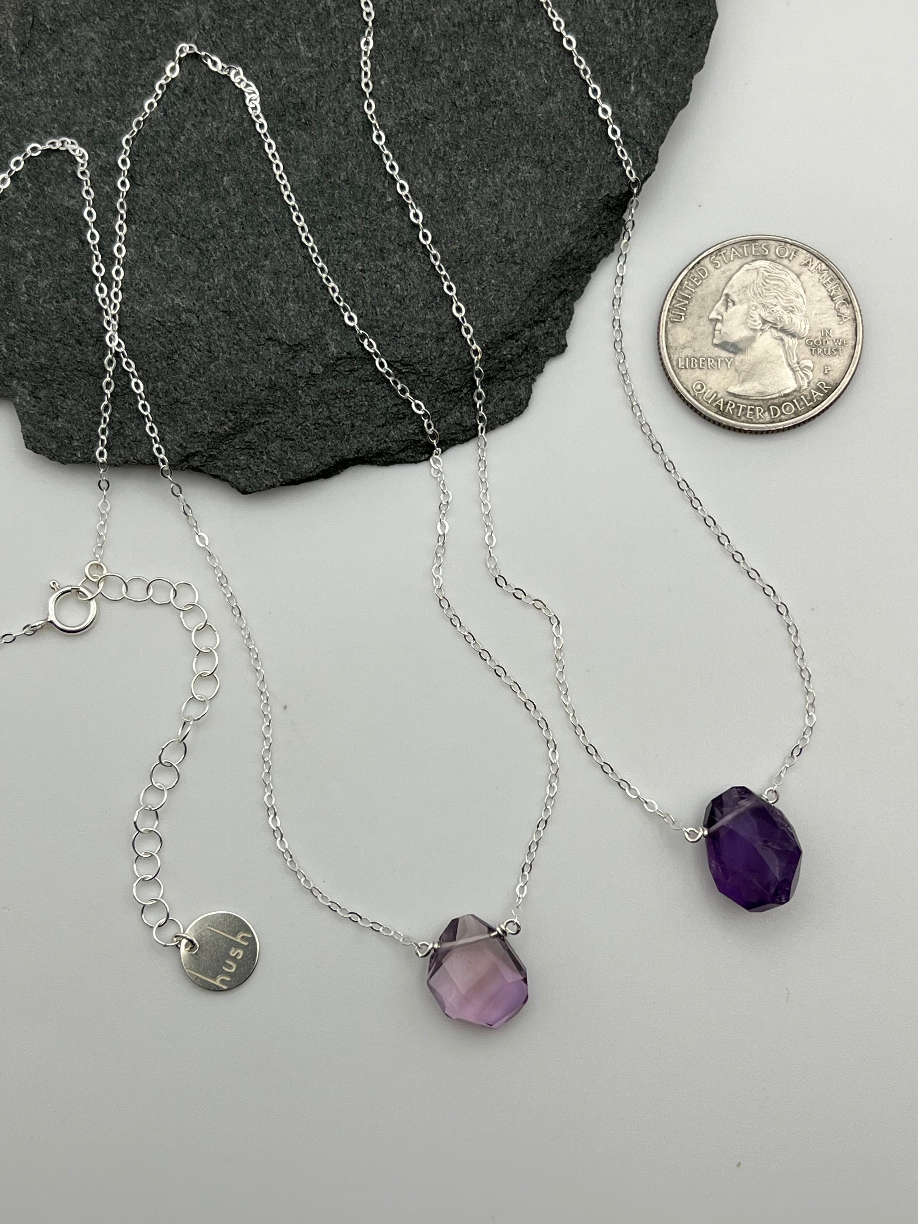 •STRAY• faceted ametrine + silver necklace (various lengths)