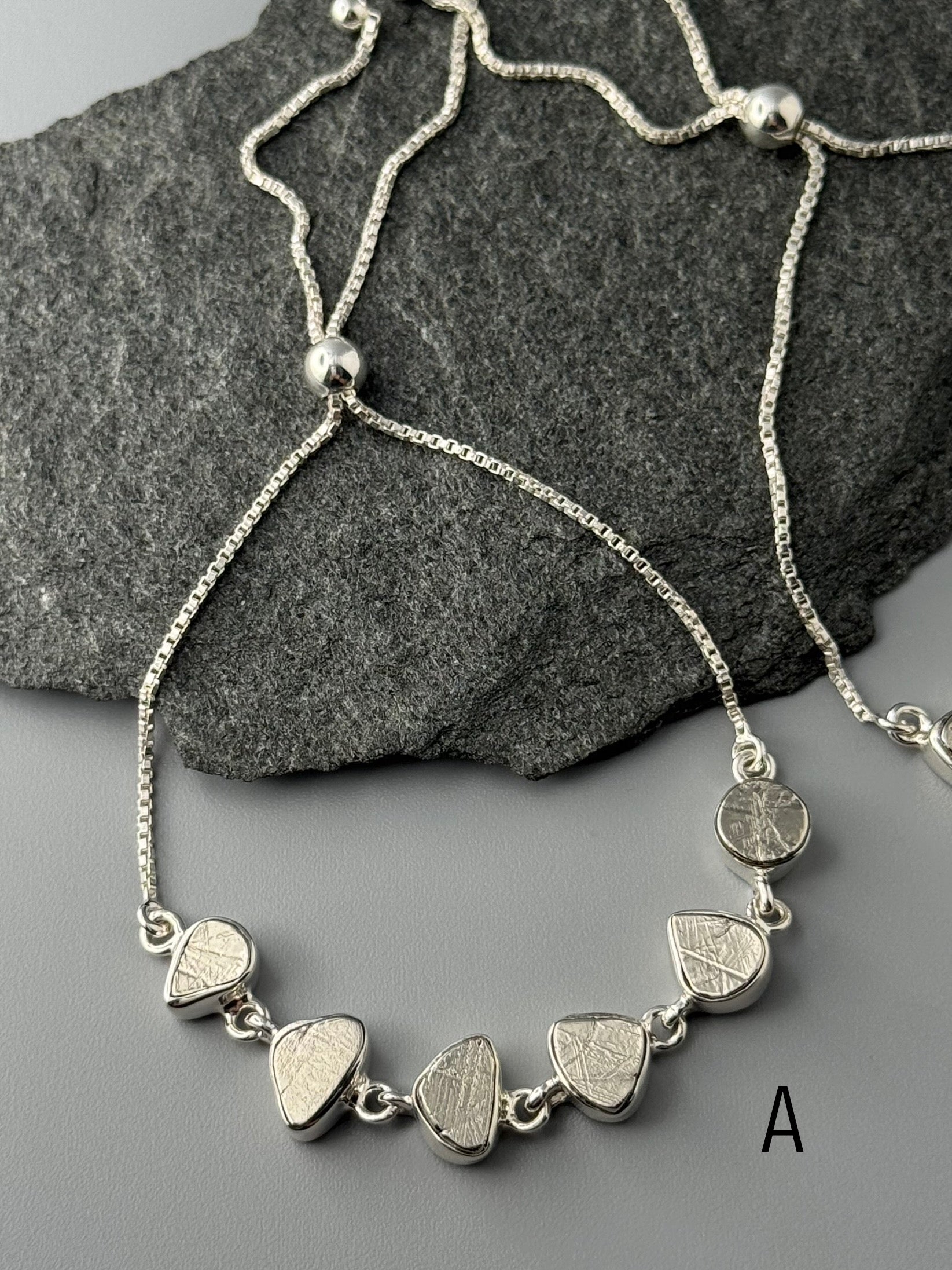 •METEORITE - GEO MIX• silver bolo bracelet (adj up to 9")