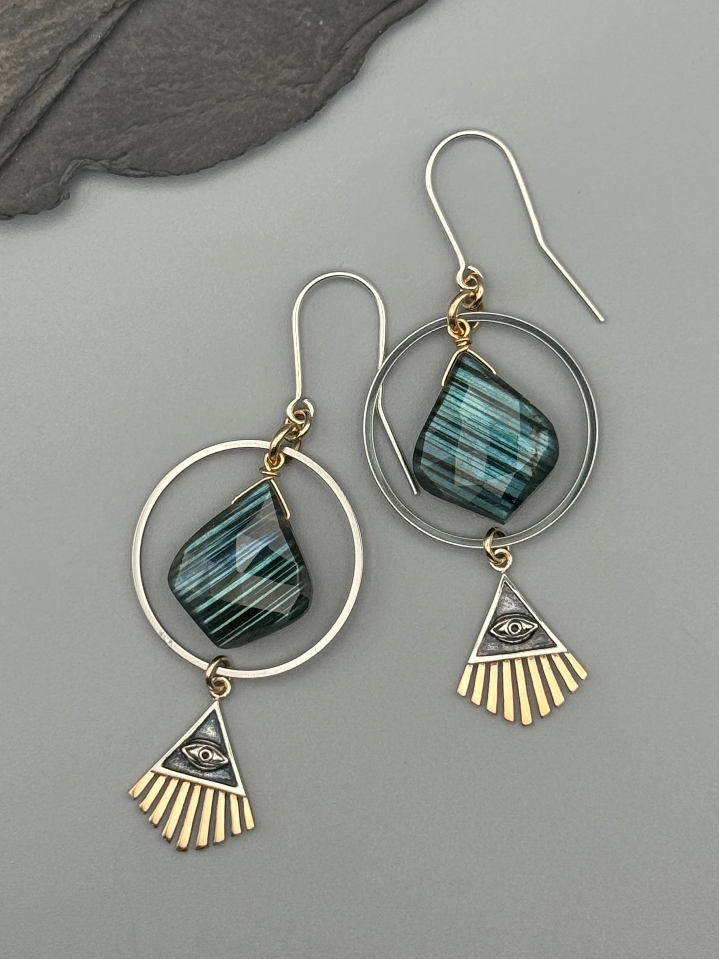 •DIVINE PROVIDENCE• labradorite + mixed metal earrings