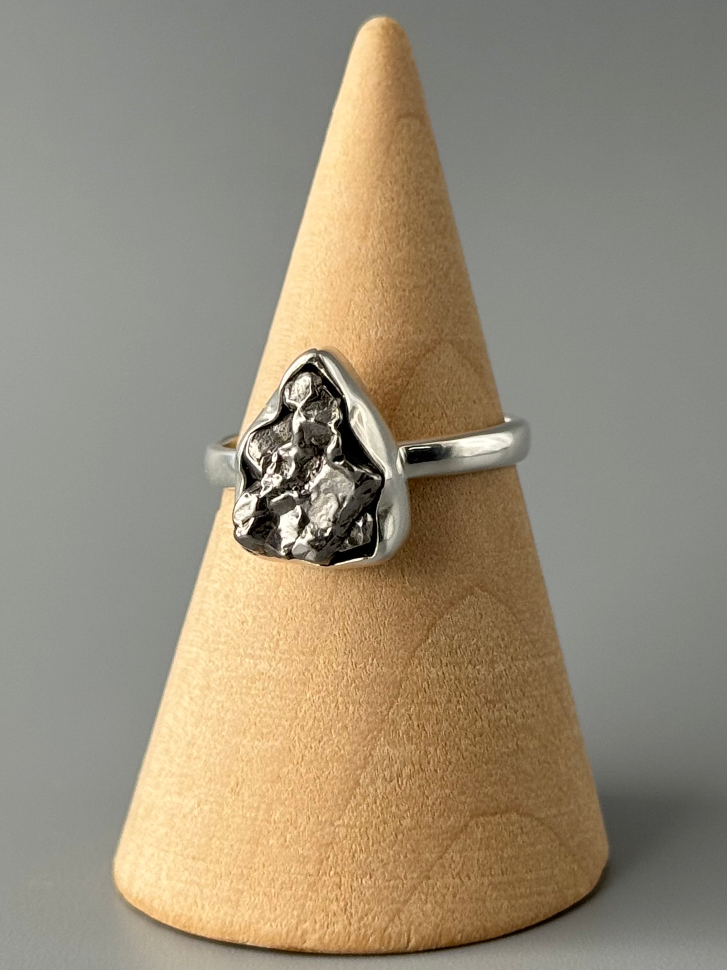•METEORITE - FREEFORM - 2• simple bezel silver ring (various sizes)
