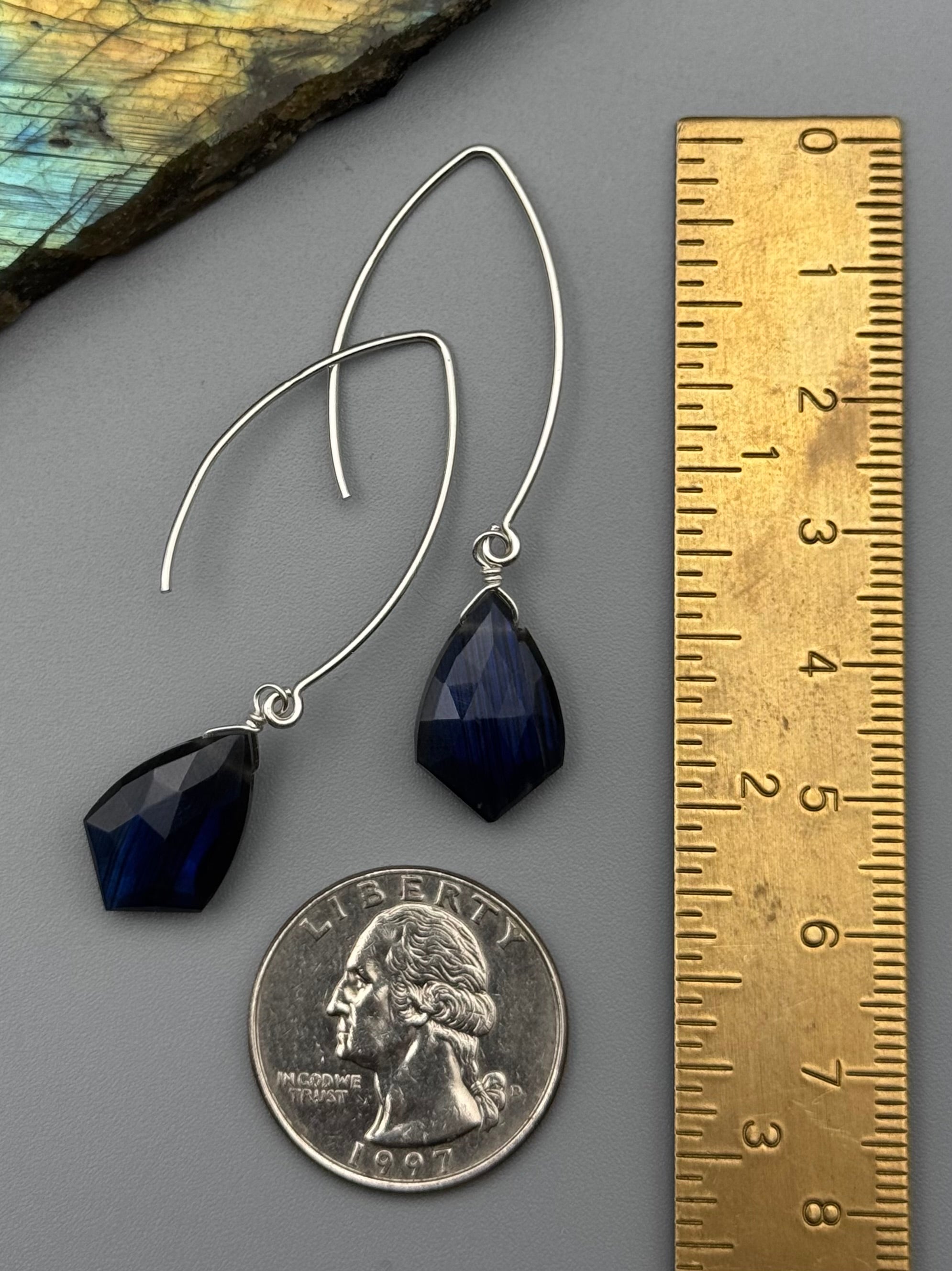 •STRAY• labradorite sparrow + silver earrings