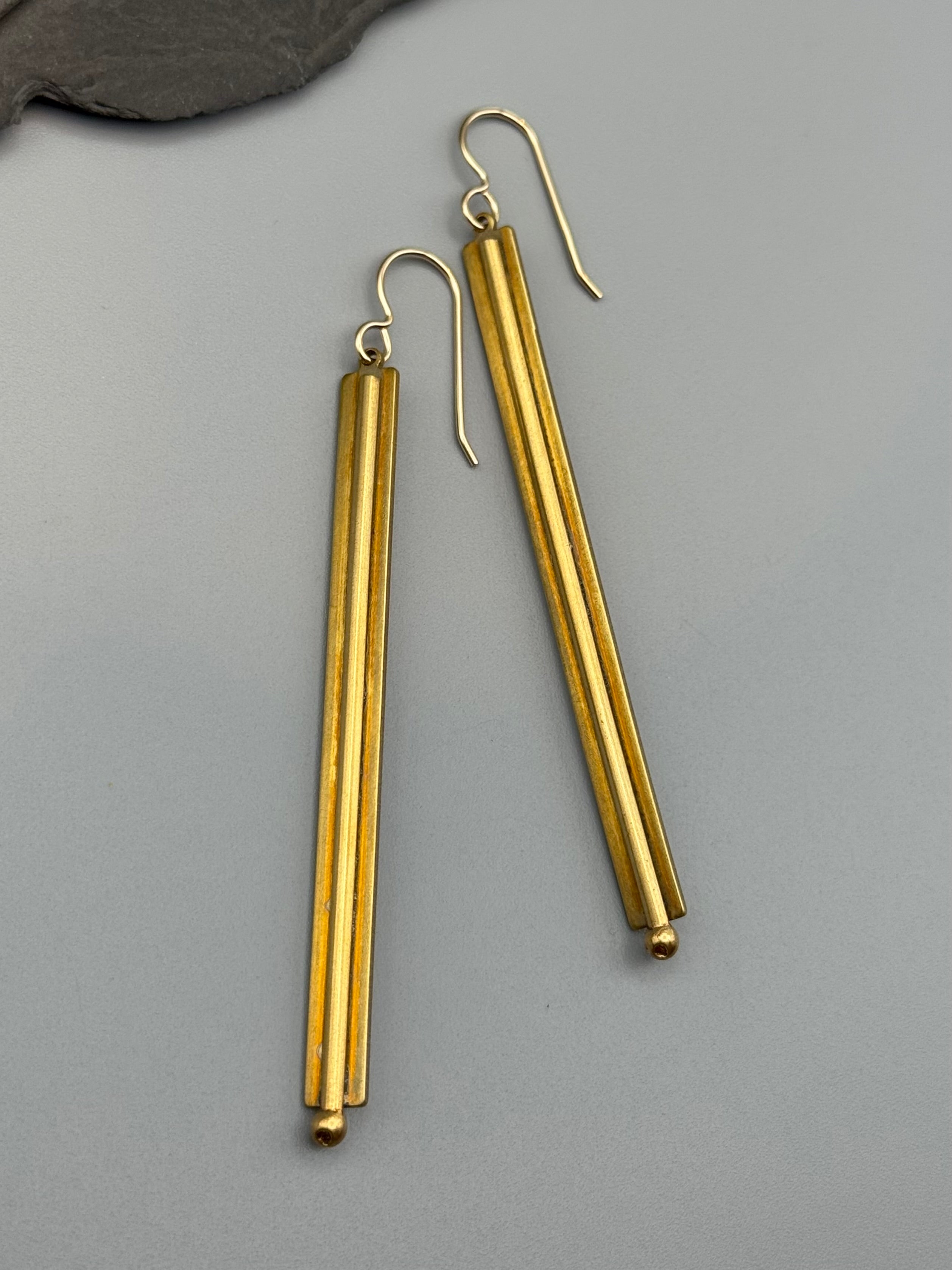 •SLAT• gold dangle earrings