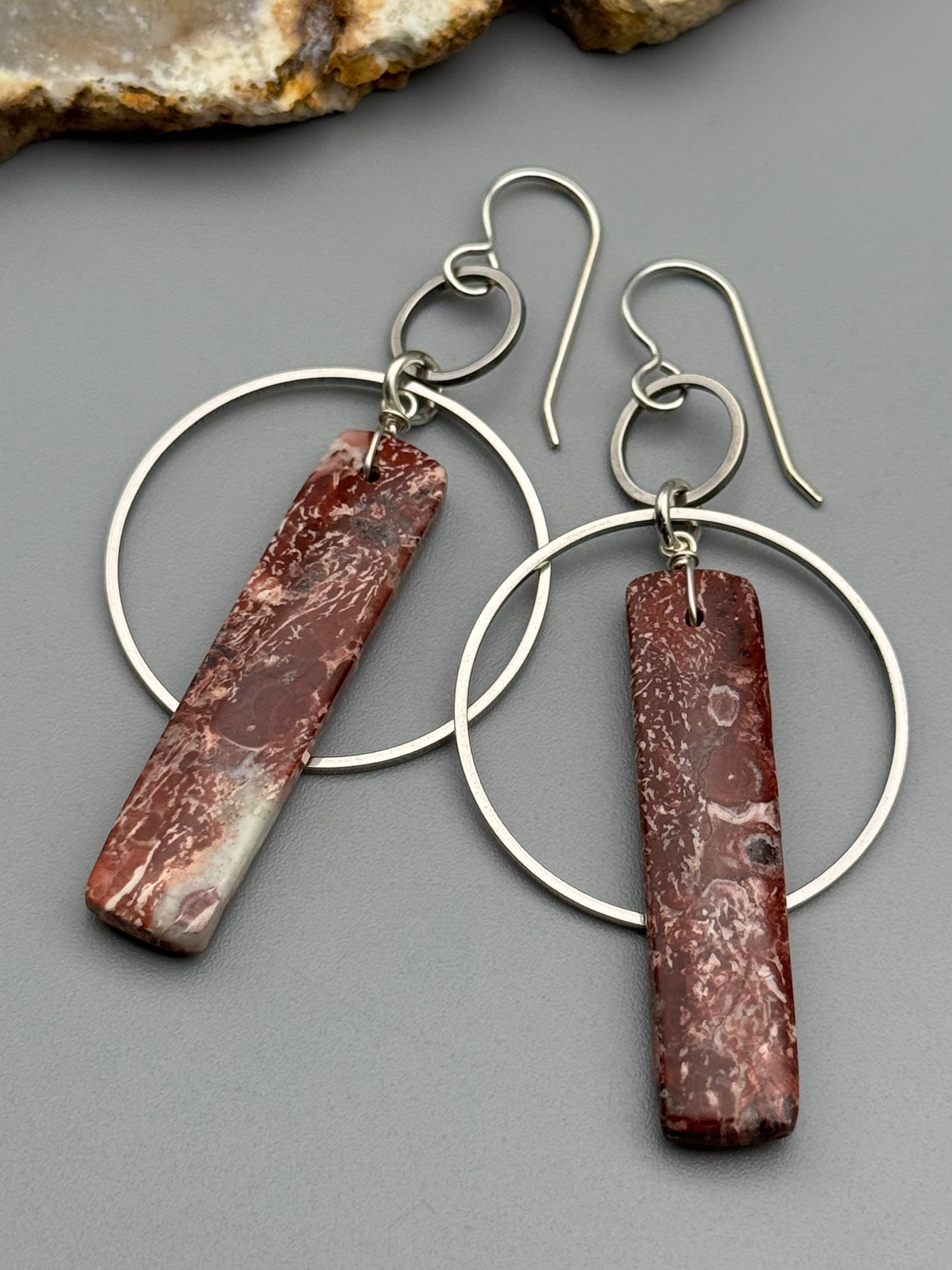 •EQUA-ORBIT• jasper tower + silver earrings