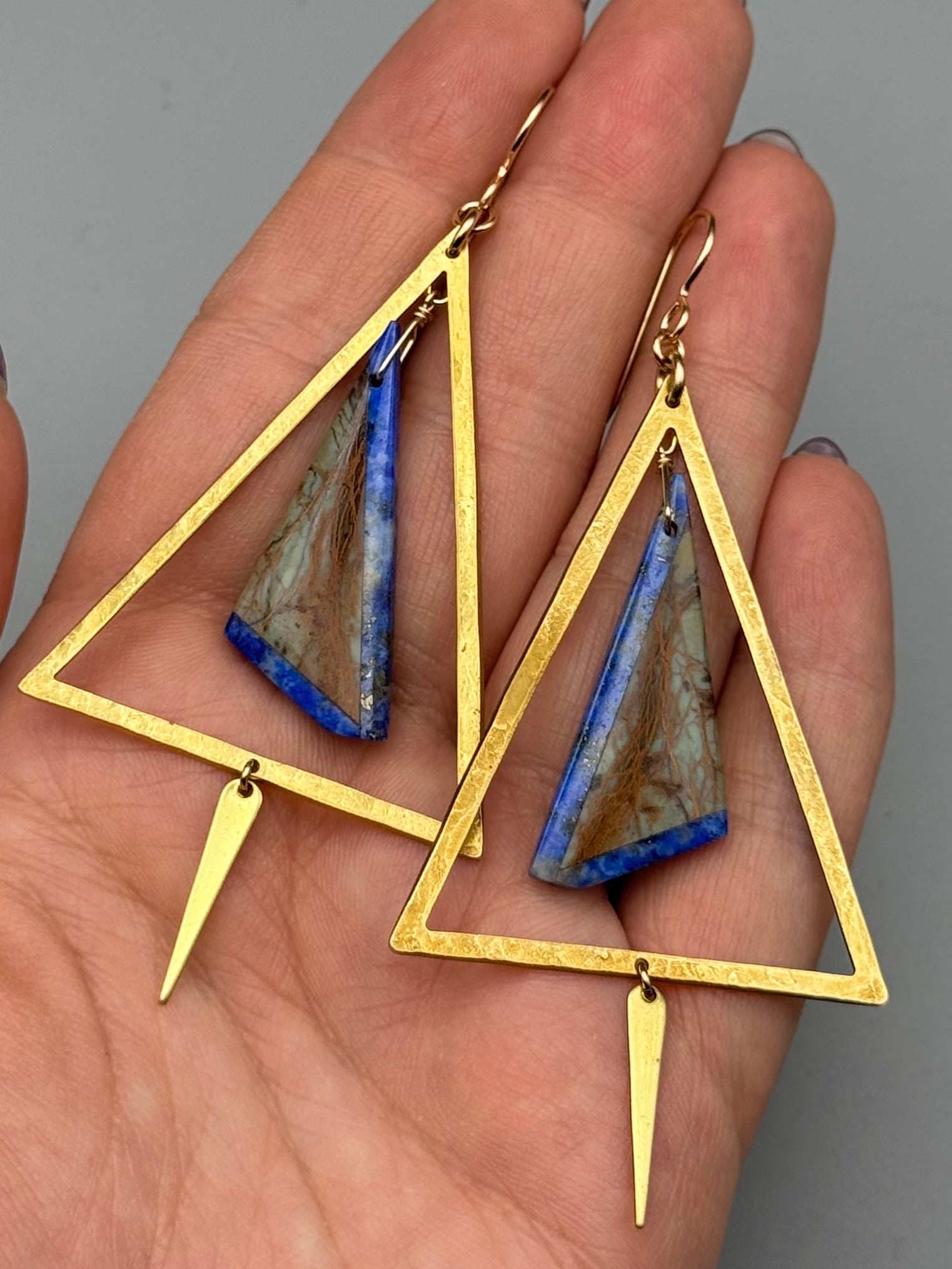 •YIELDING• intarsia + gold earrings