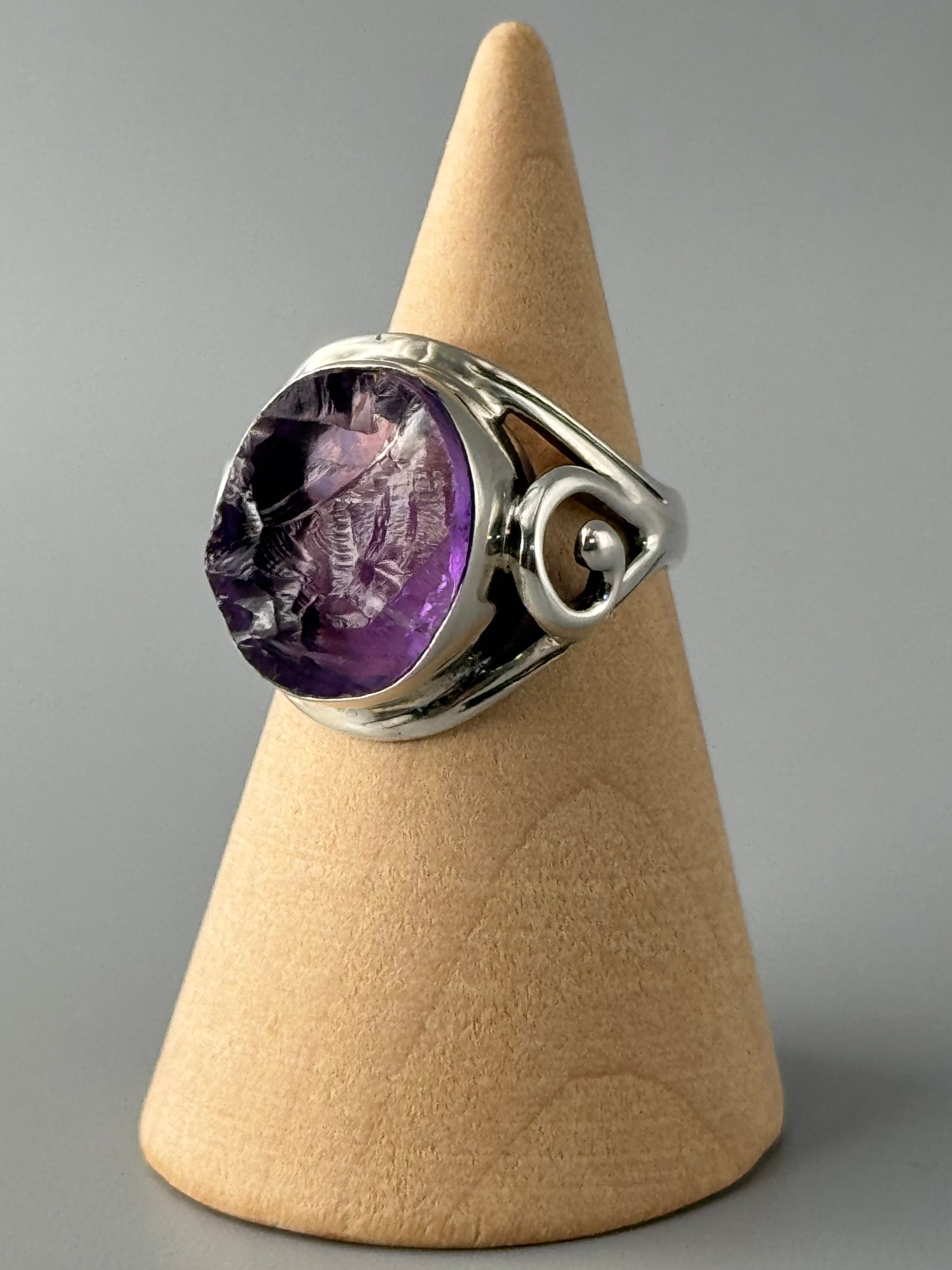 •AMETHYST - CLARA• decorative band silver ring (various sizes)
