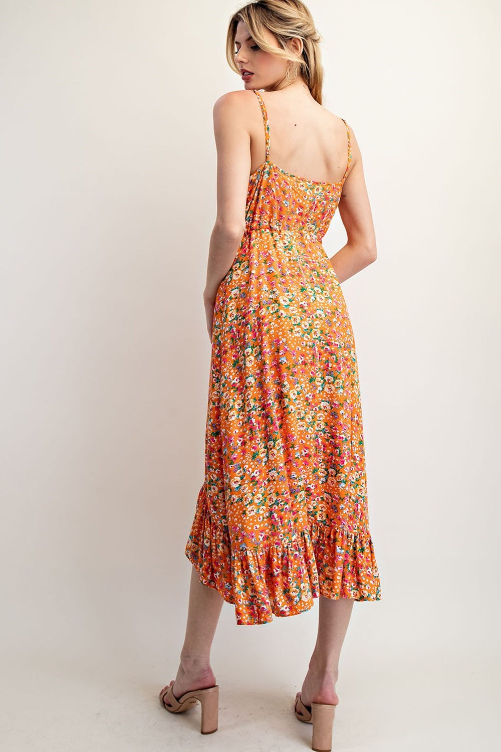 •CORA• floral button down midi dress
