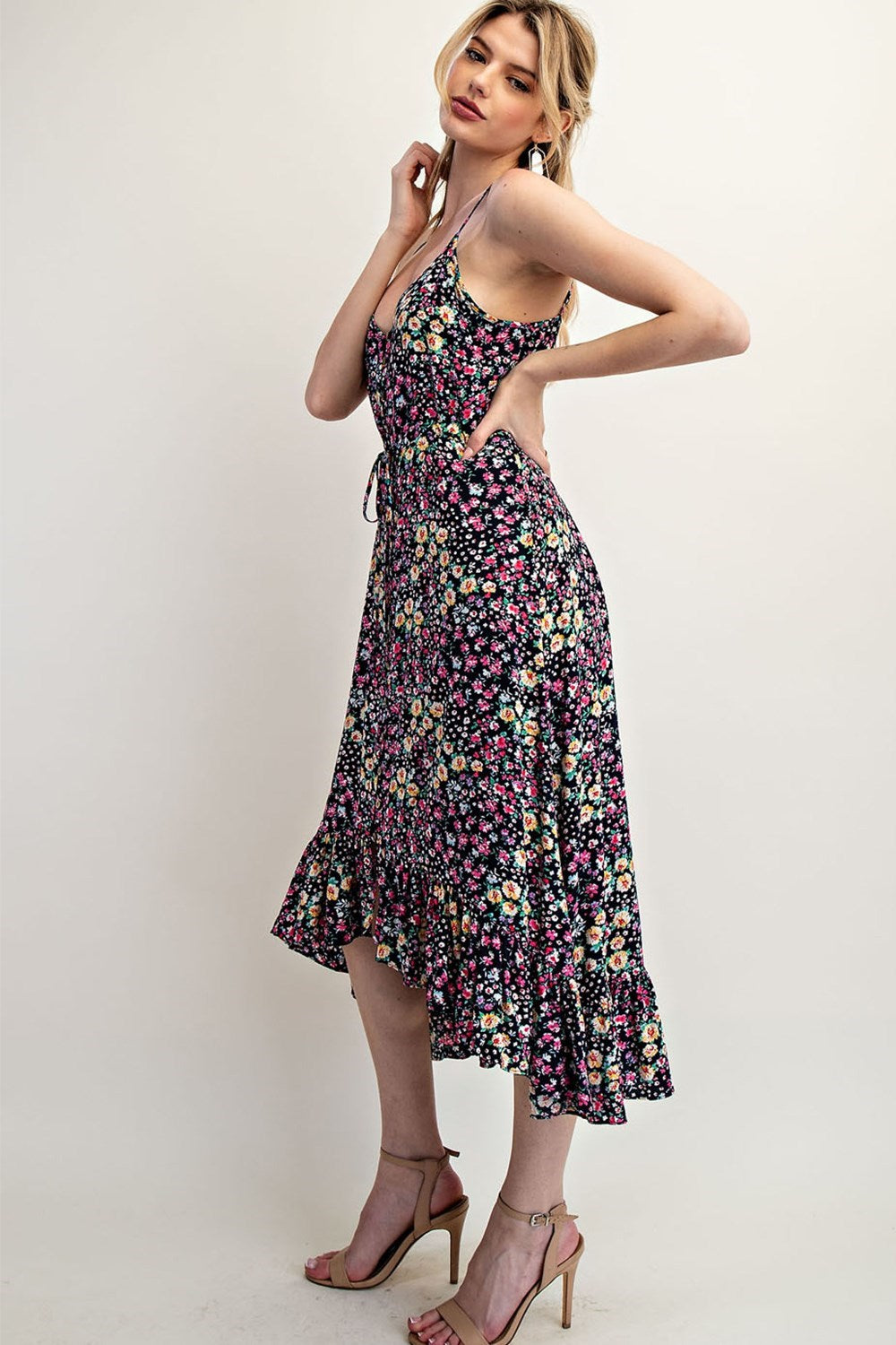 •CORA• floral button down midi dress