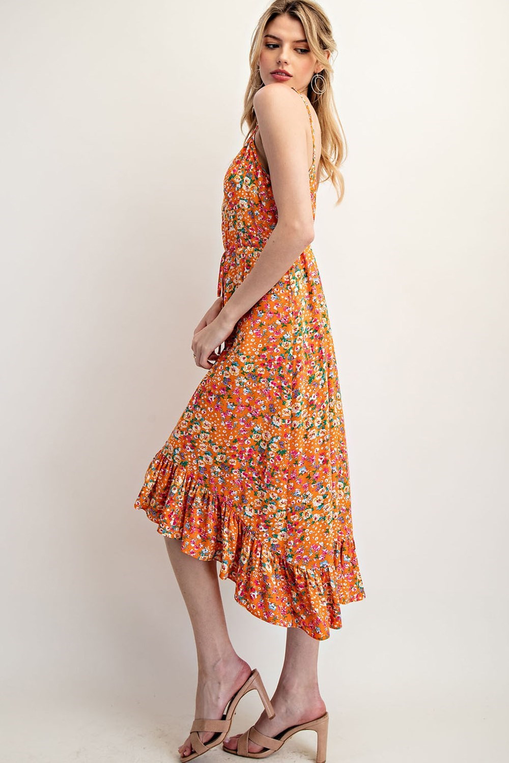 •CORA• floral button down midi dress