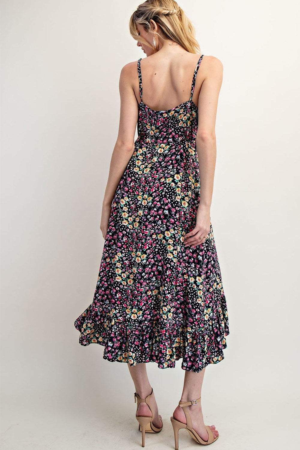•CORA• floral button down midi dress