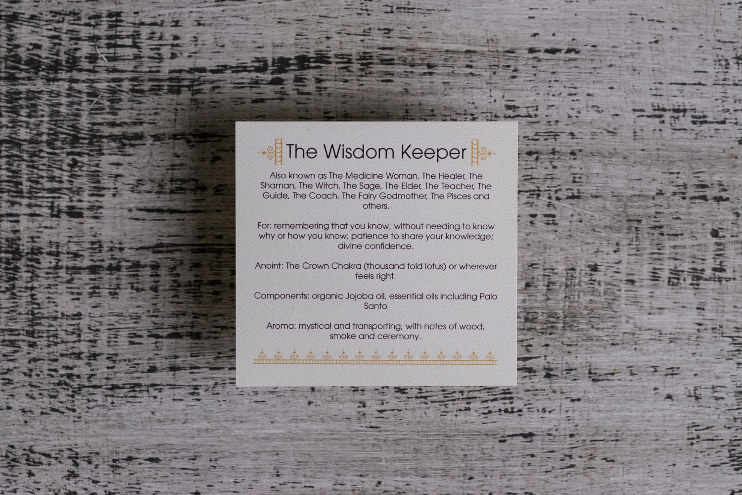 • THE WISDOM KEEPER • anointing oil