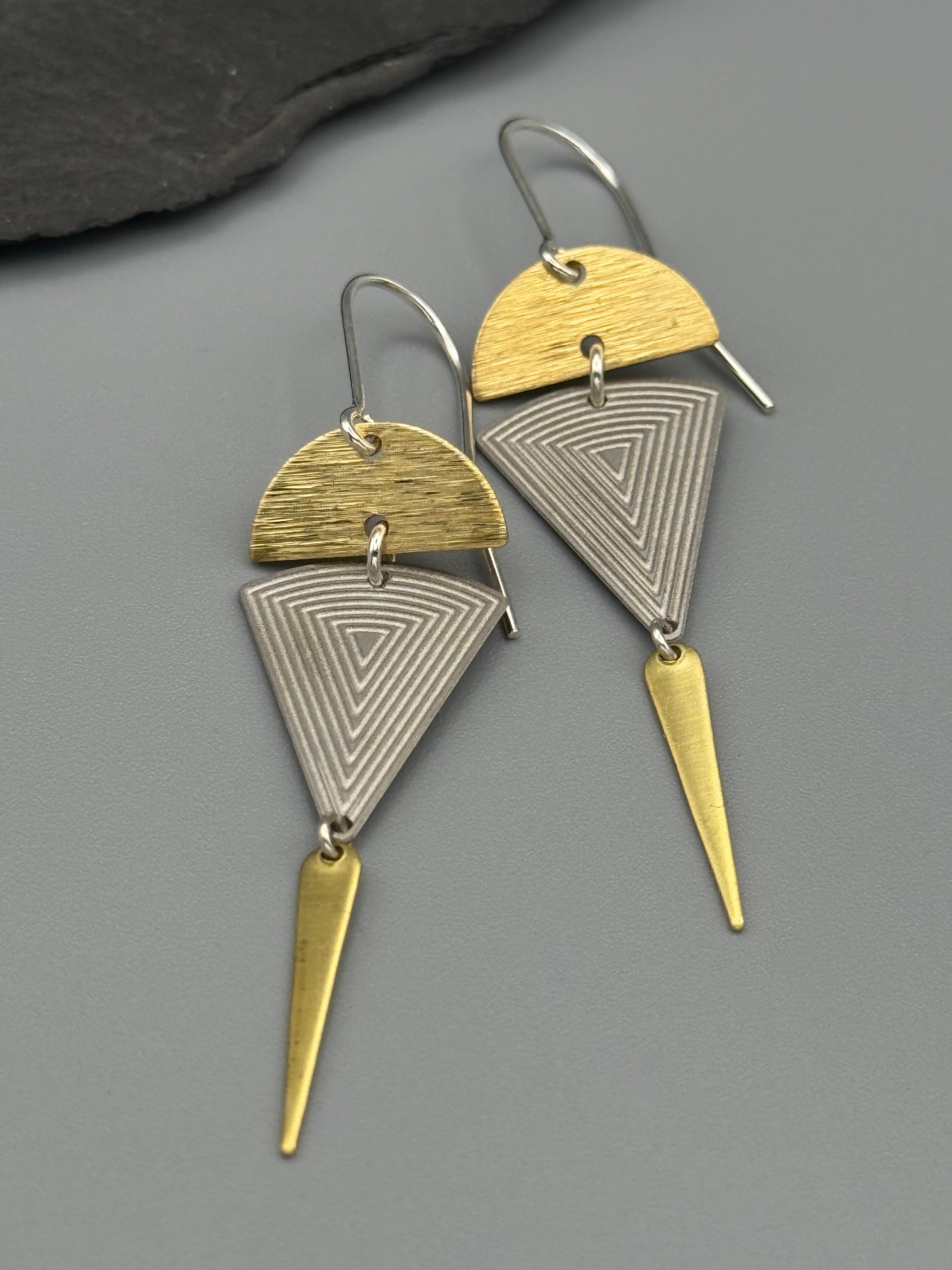 •SHAPE SHIFTER• mixed metal dangle earrings
