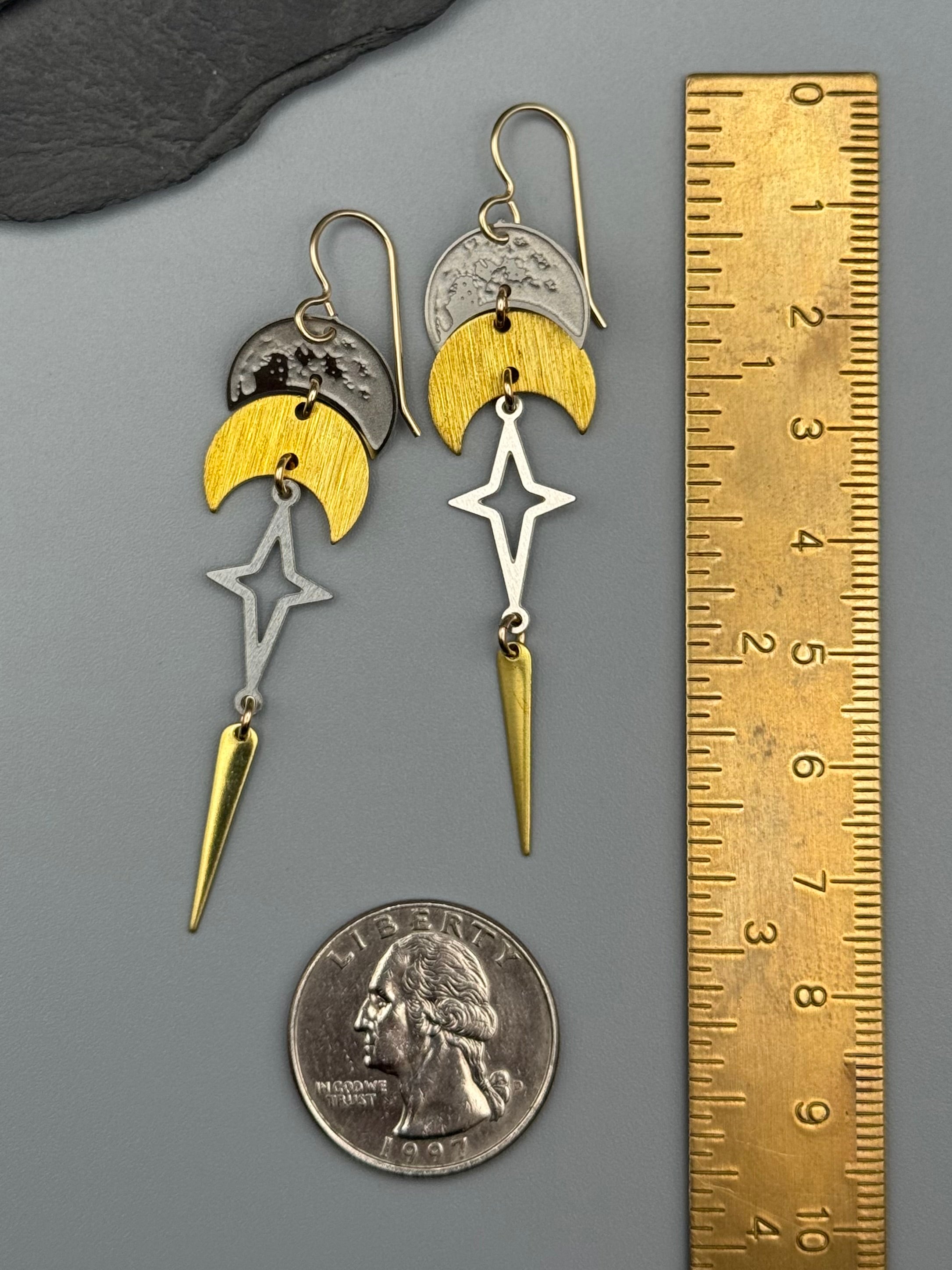 •NYX• mixed metal dangle earrings