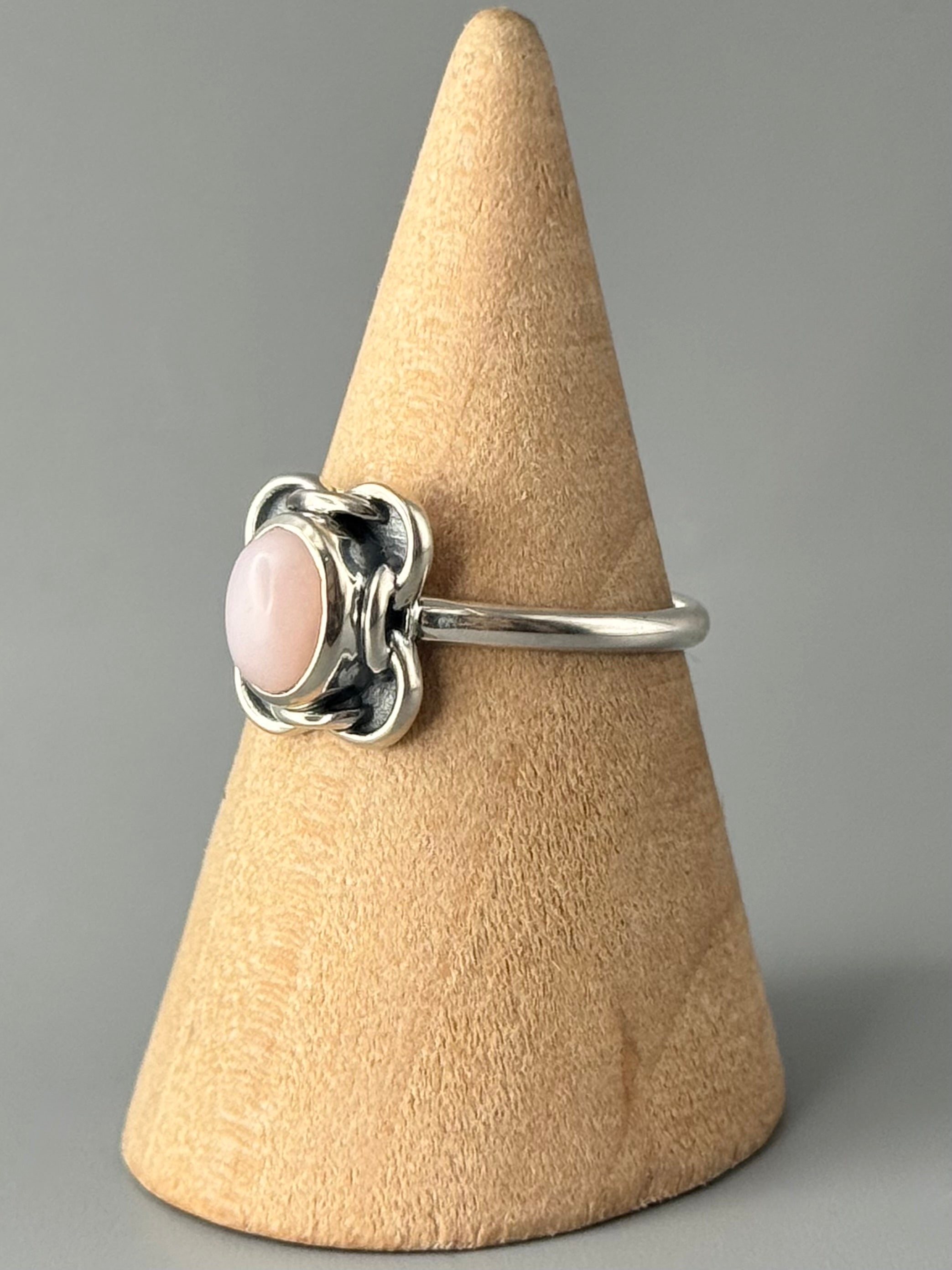 •PINK OPAL - MARIPOSA• sterling silver ring (size 8)