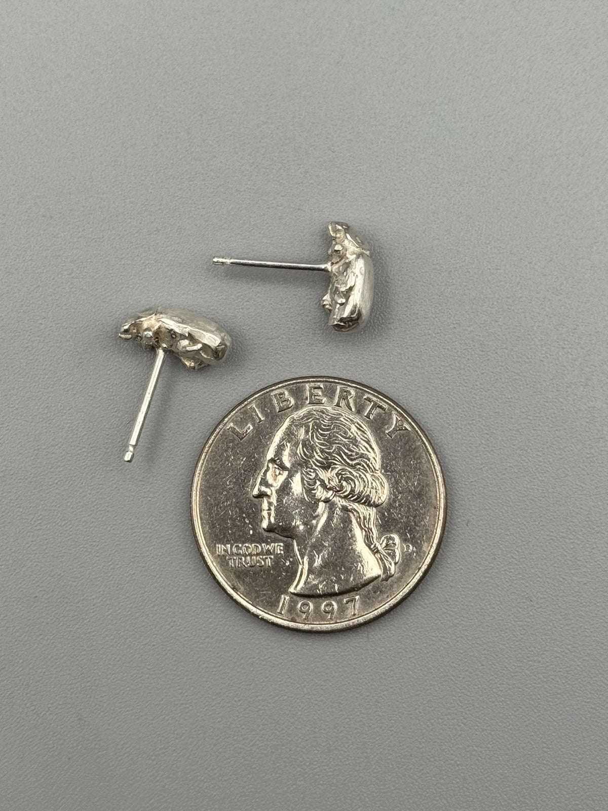 •LIL' JUNEBUGS• silver cast stud earrings