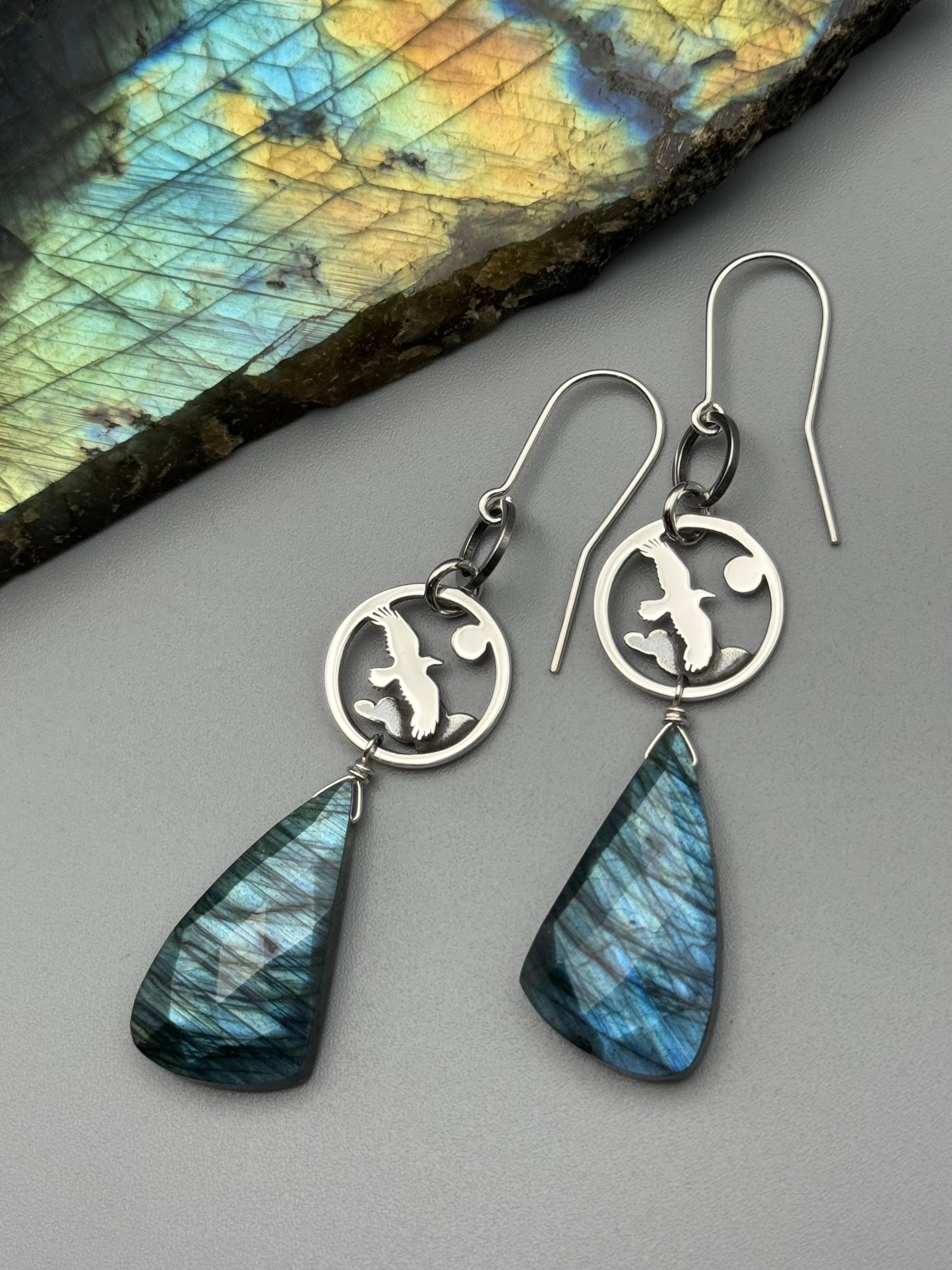 •SORIN• labradorite + silver earrings