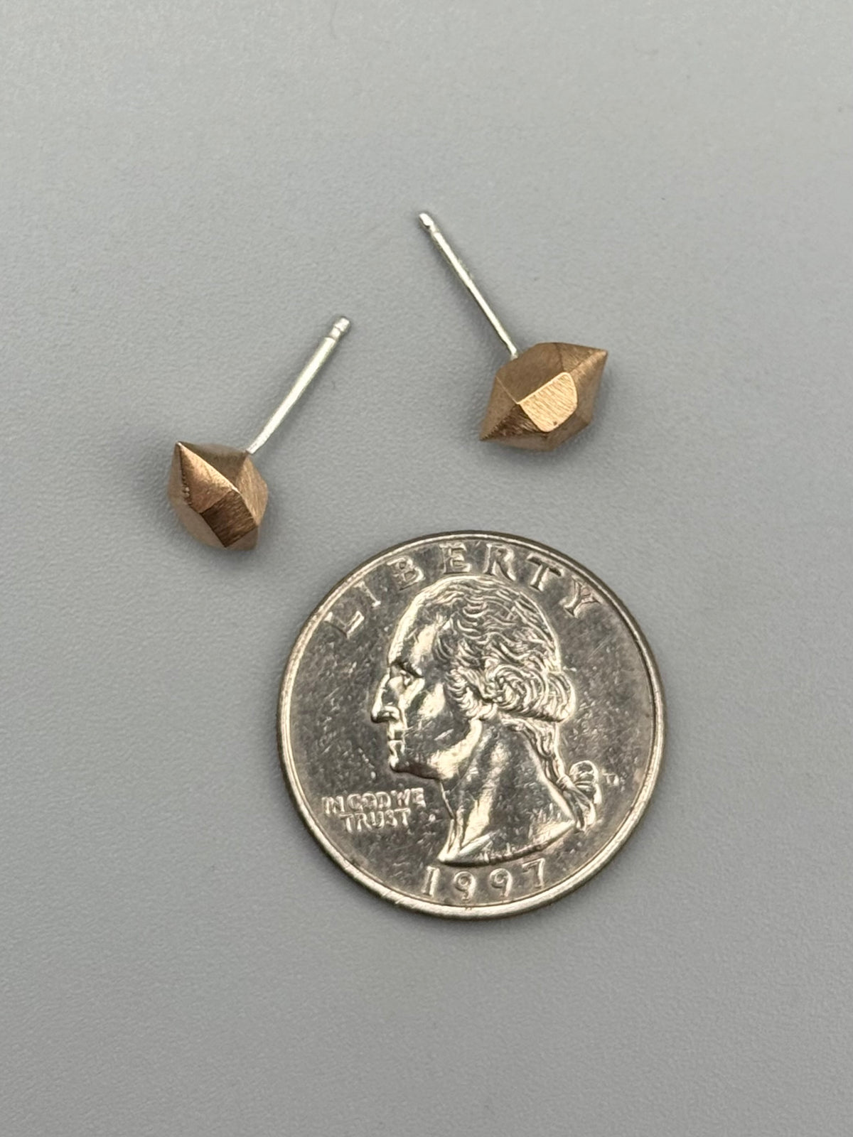 •HERKIMER• bronze cast stud earrings