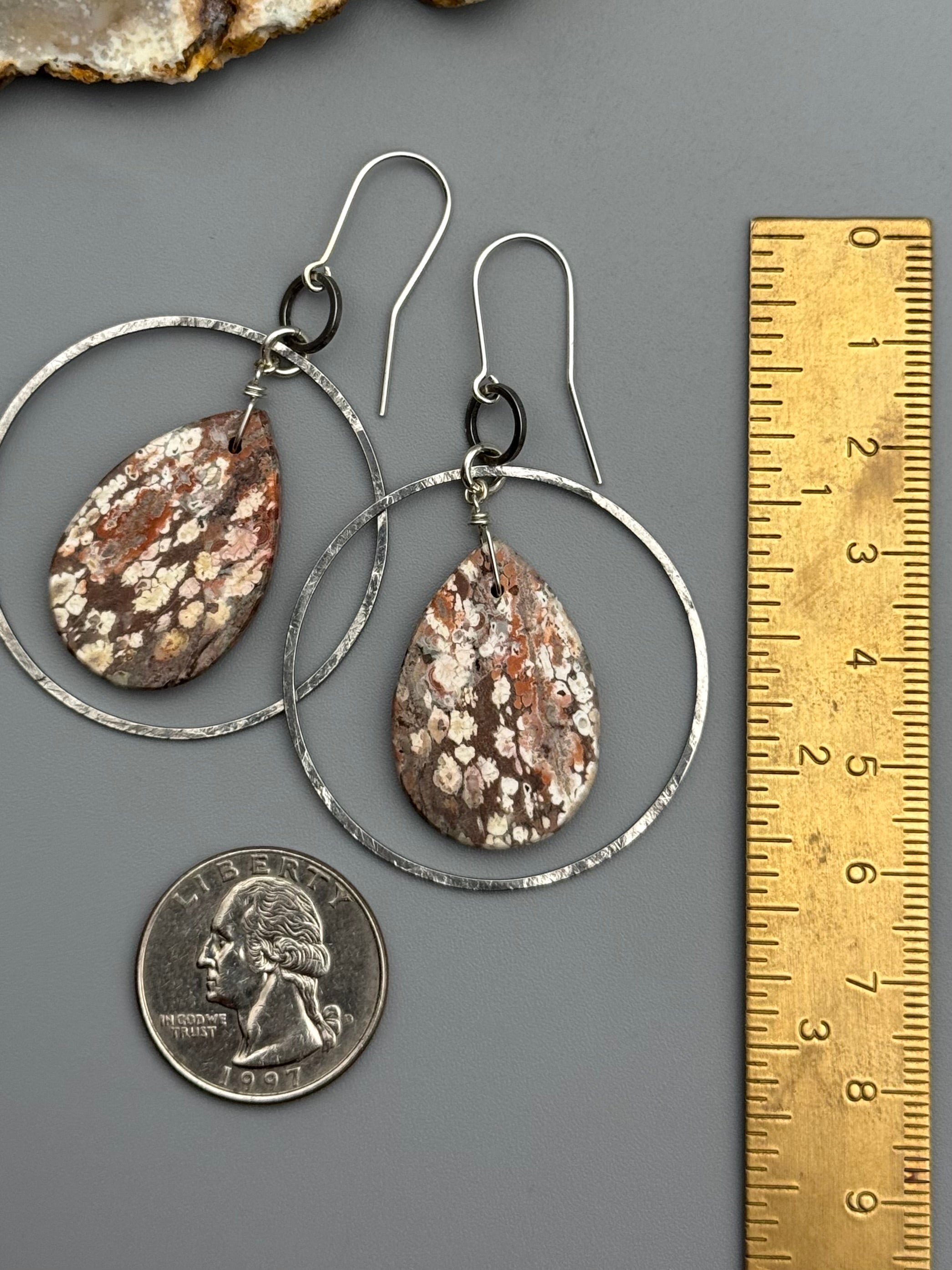•EQUA-ORBIT• jasper teardrop + silver earrings