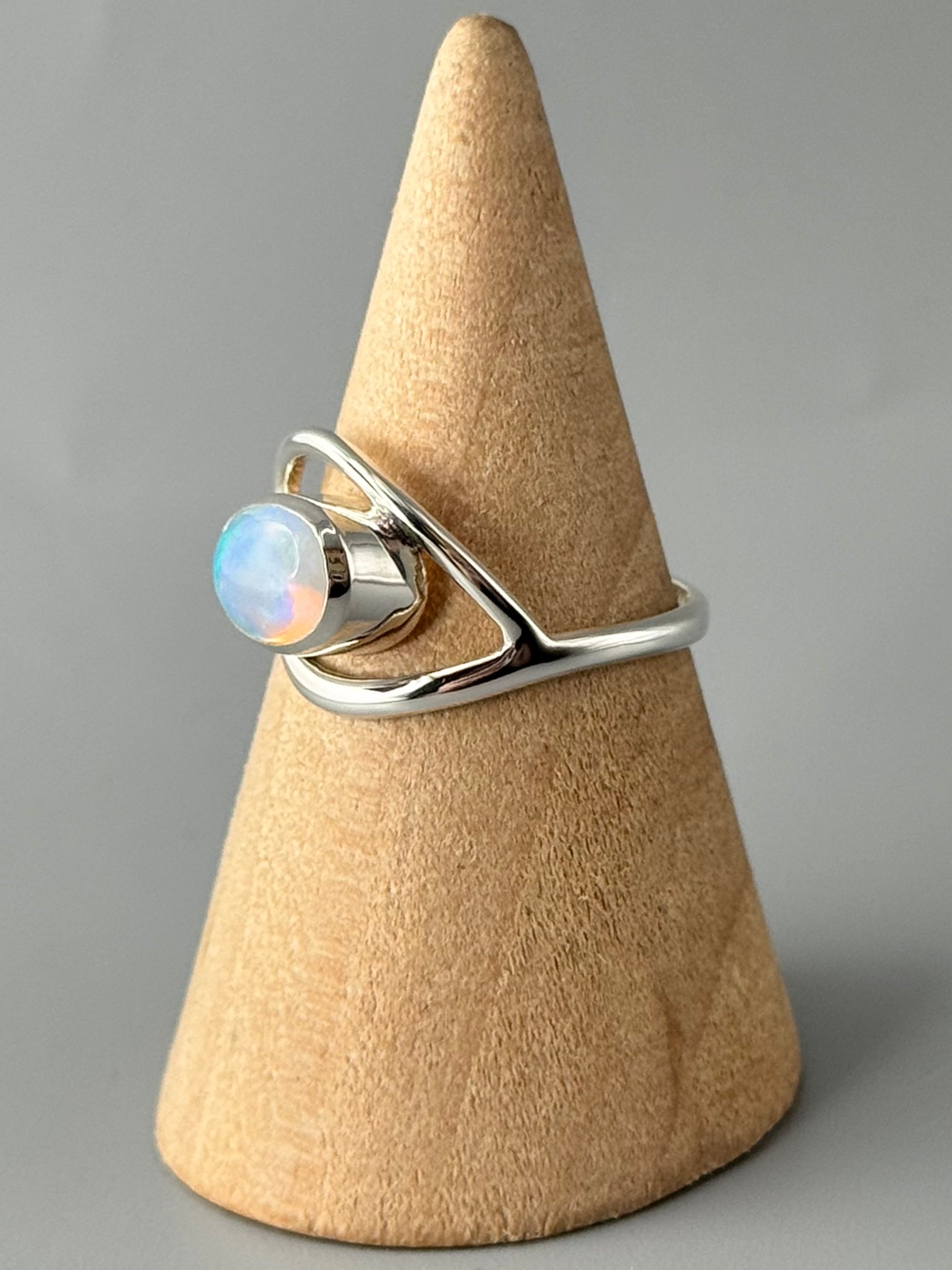 •ETHIOPIAN OPAL - PARENTHESES• sterling silver ring (size 8.25)