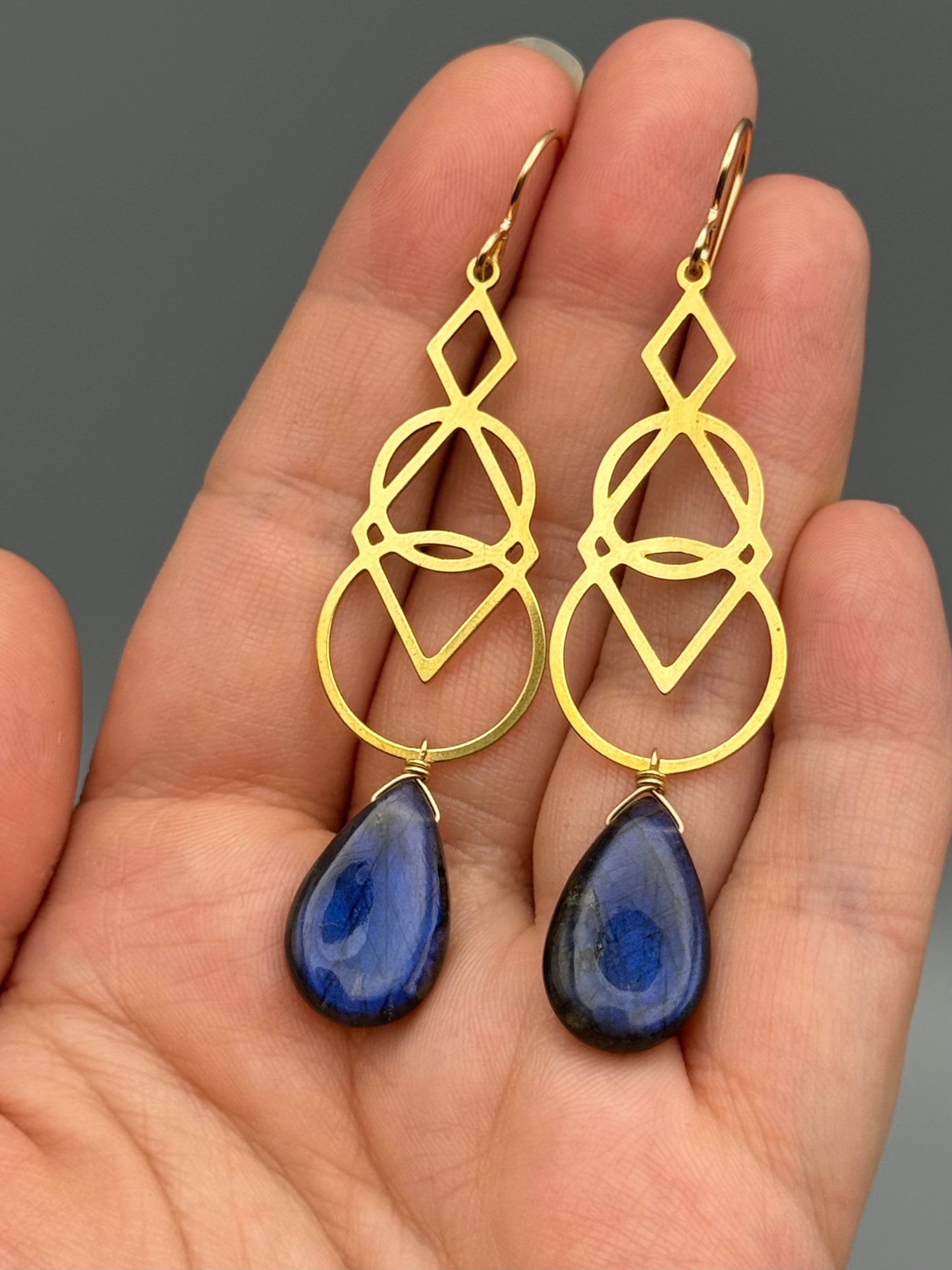 •SIGNS• labradorite + gold earrings